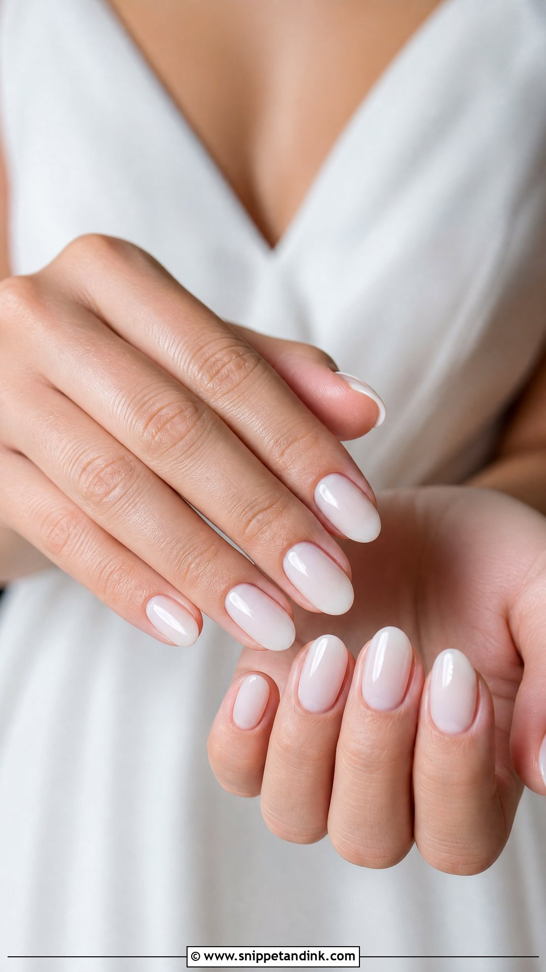Milky White Winter Wedding Nails - Snippet and Ink - 25 Winter Wedding Nails