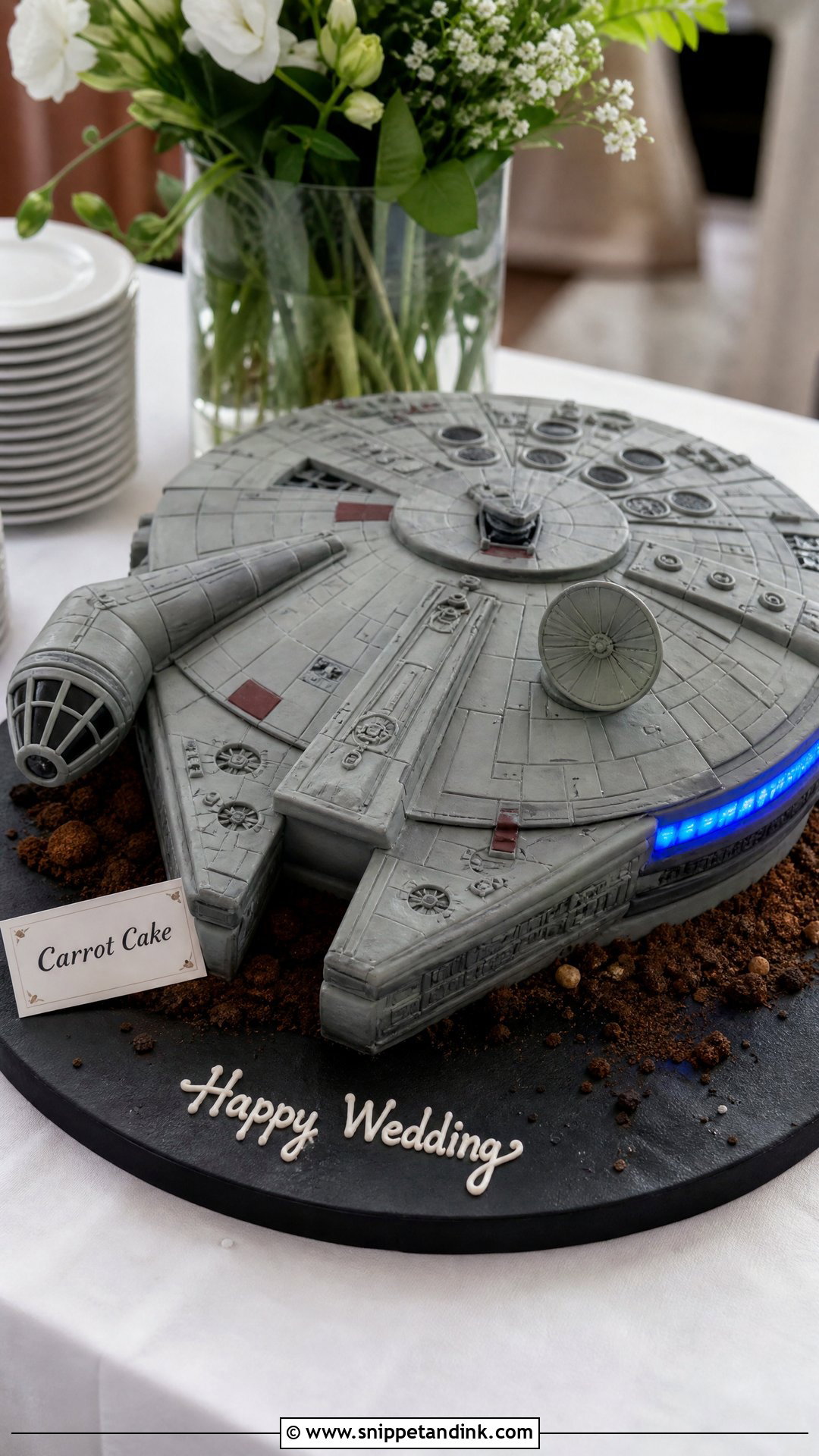 Millennium Falcon Groom Cake - Snippet and Ink - 25 Star Wars Groom Cake Ideas