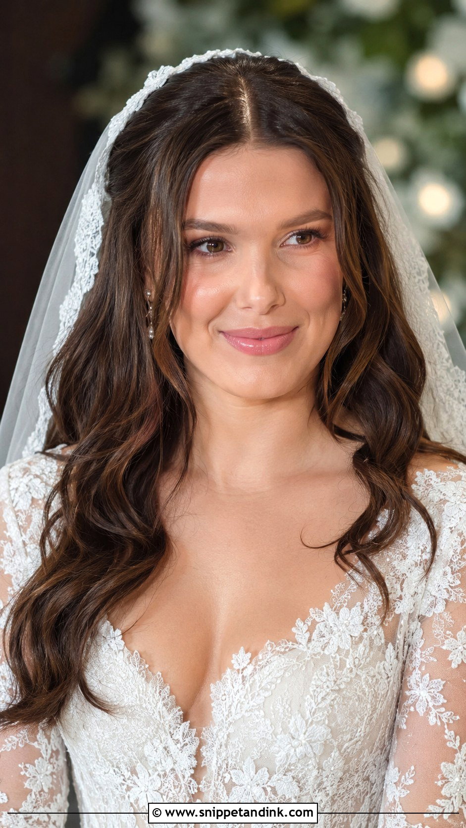 Millie Bobby Brown Wedding Hair With Face Framing Pieces - Snippet and Ink - 15 Millie Bobby Brown Wedding Hair Ideas