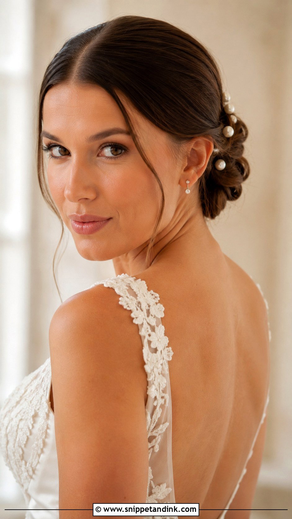 Millie Bobby Brown Wedding Hair With Pearl Pins - Snippet and Ink - 15 Millie Bobby Brown Wedding Hair Ideas