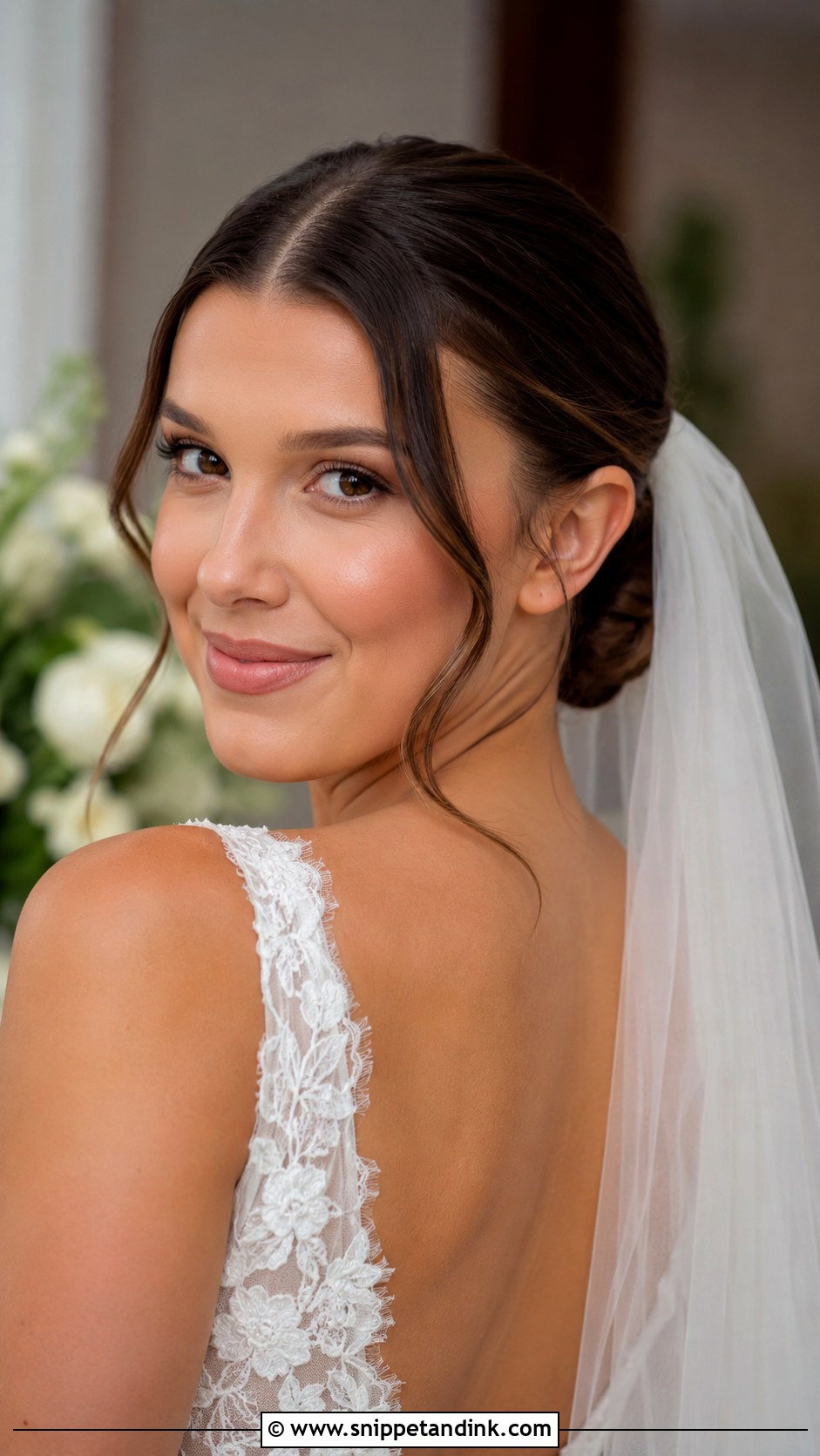 Millie Bobby Brown Wedding Hair With Soft Waves - Snippet and Ink - 15 Millie Bobby Brown Wedding Hair Ideas