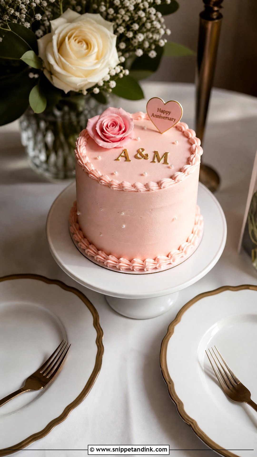 Mini Anniversary Cake - Snippet and Ink - 30 Anniversary Cake Aesthetic Ideas