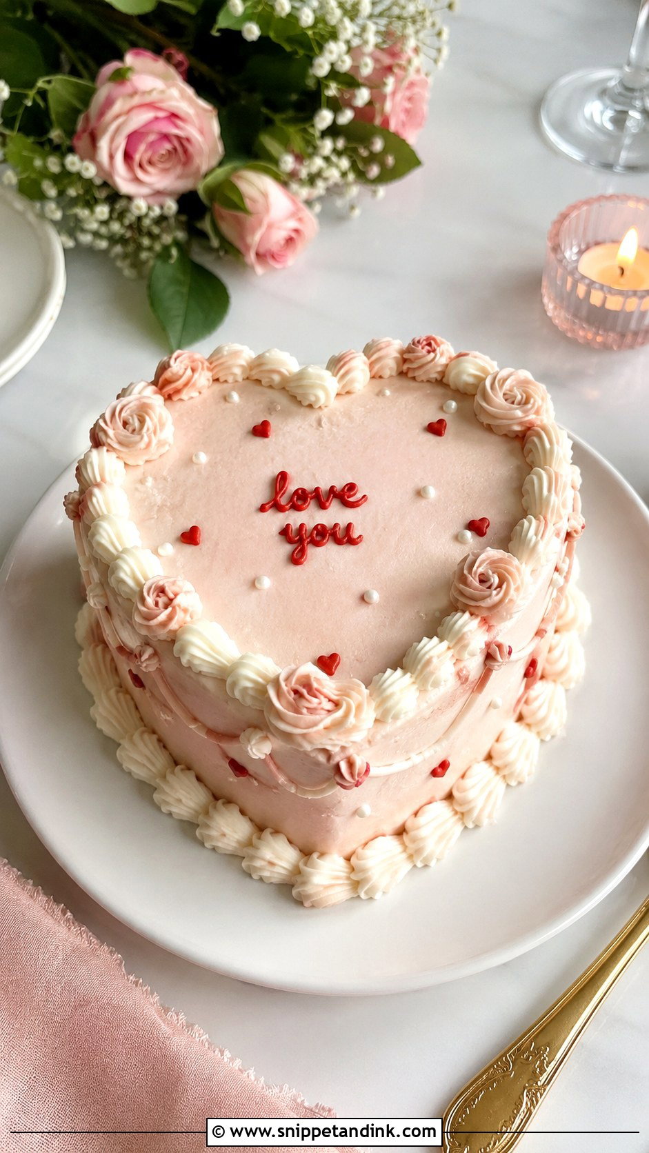 Mini Anniversary Heart Cake - Snippet and Ink - 20 Anniversary Heart Cake Ideas