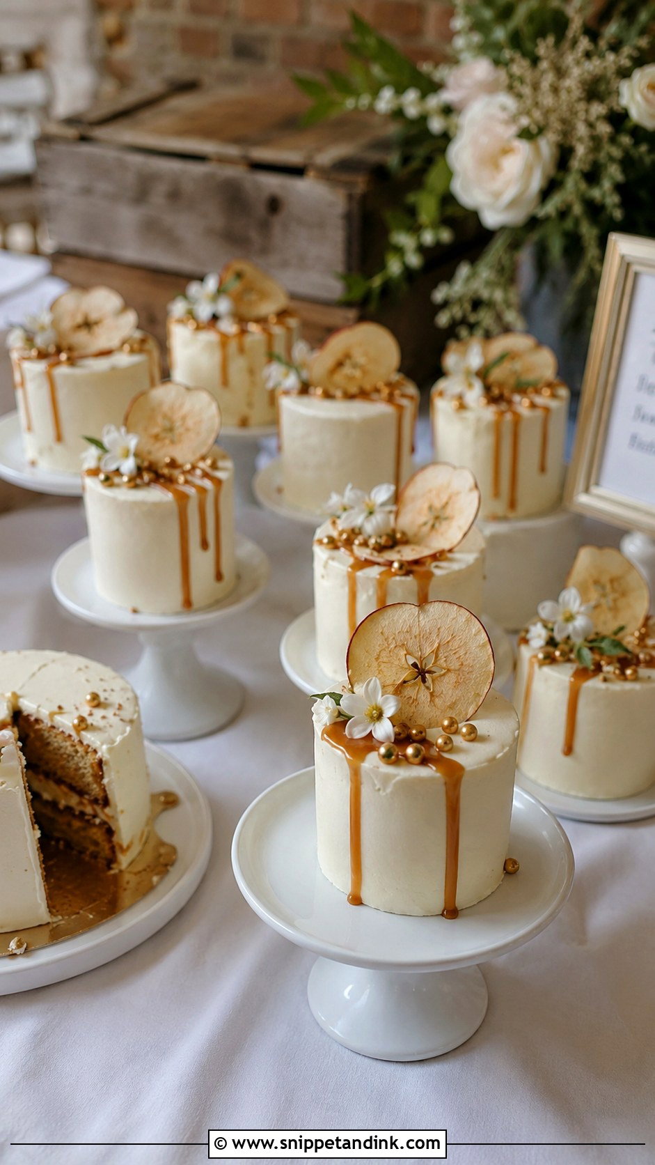 Mini Apple Wedding Cakes - Snippet and Ink - 20 Apple Wedding Cake Ideas