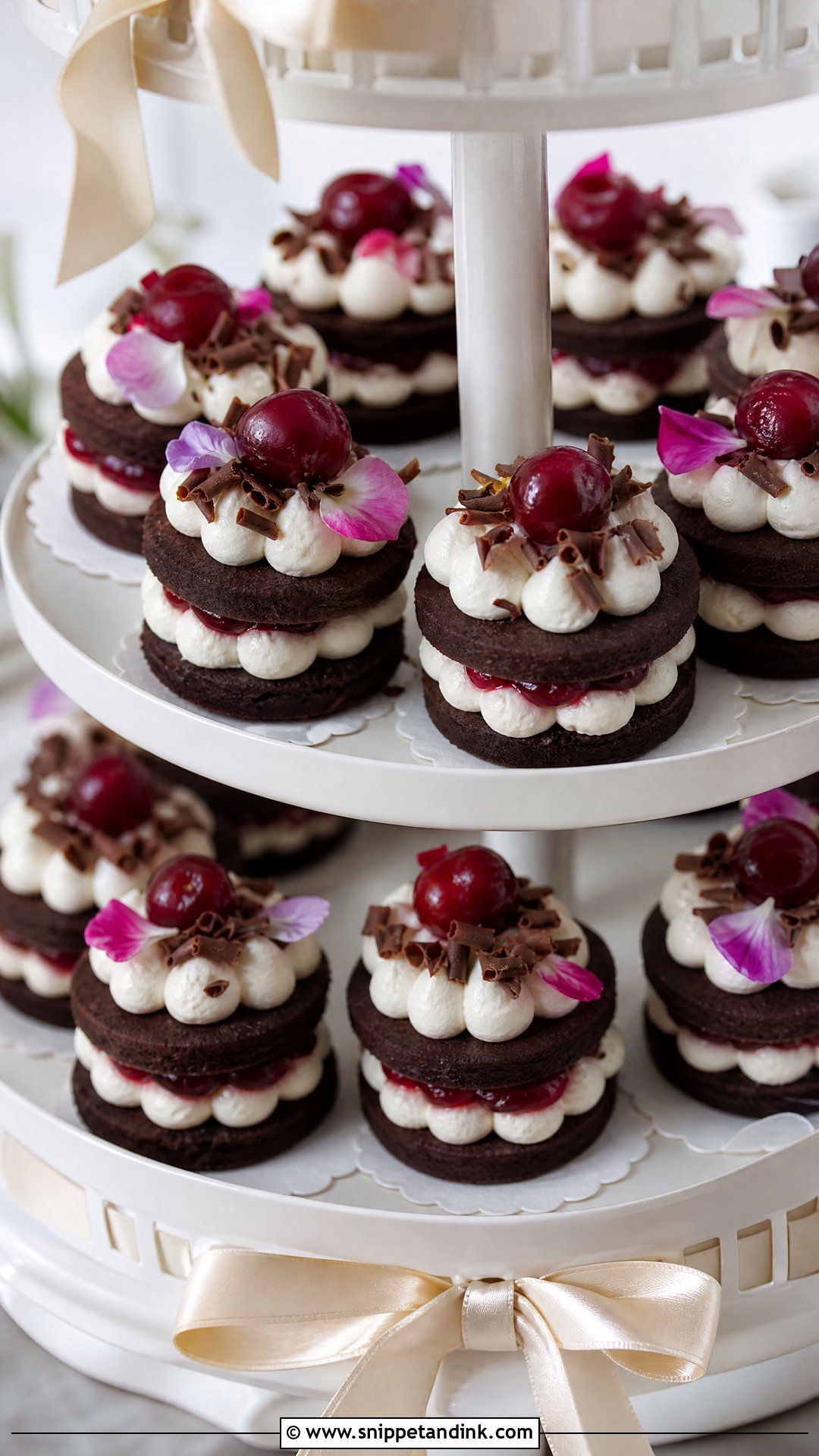 Mini Black Forest Cookie Cakes - Snippet and Ink - 25 Black Forest Cookie X Wedding Cake Ideas