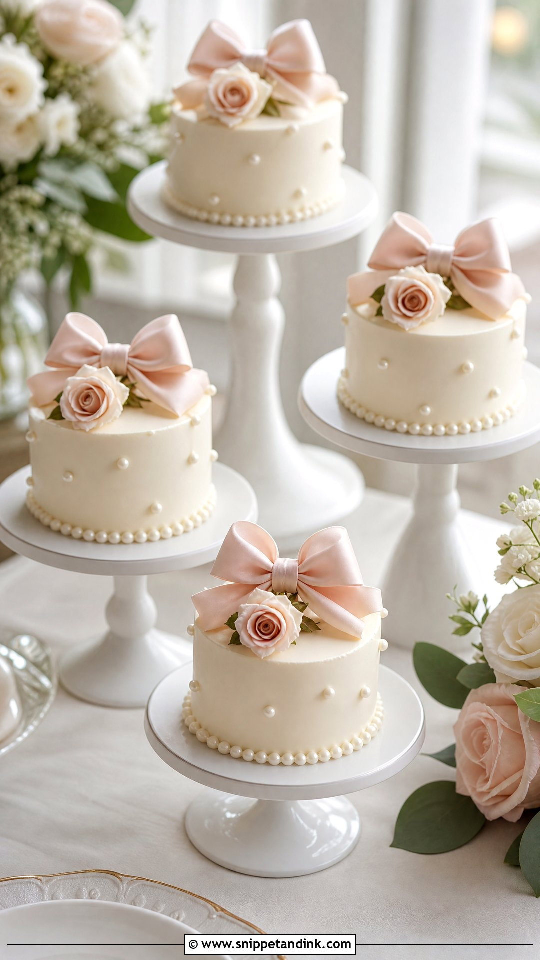 Mini Bow Wedding Cakes - Snippet and Ink - 35 Bow Cake Ideas for Wedding