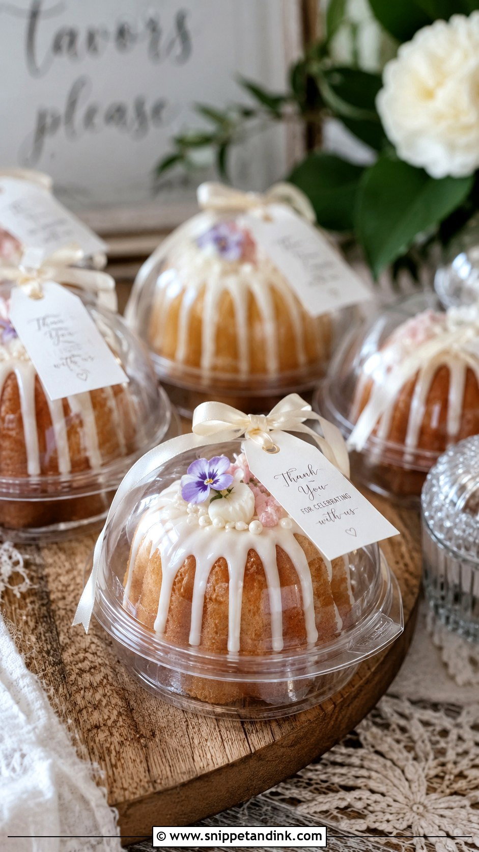 Mini Bundt Cake Wedding Favors - Snippet and Ink - 20 Cake Favors for Wedding