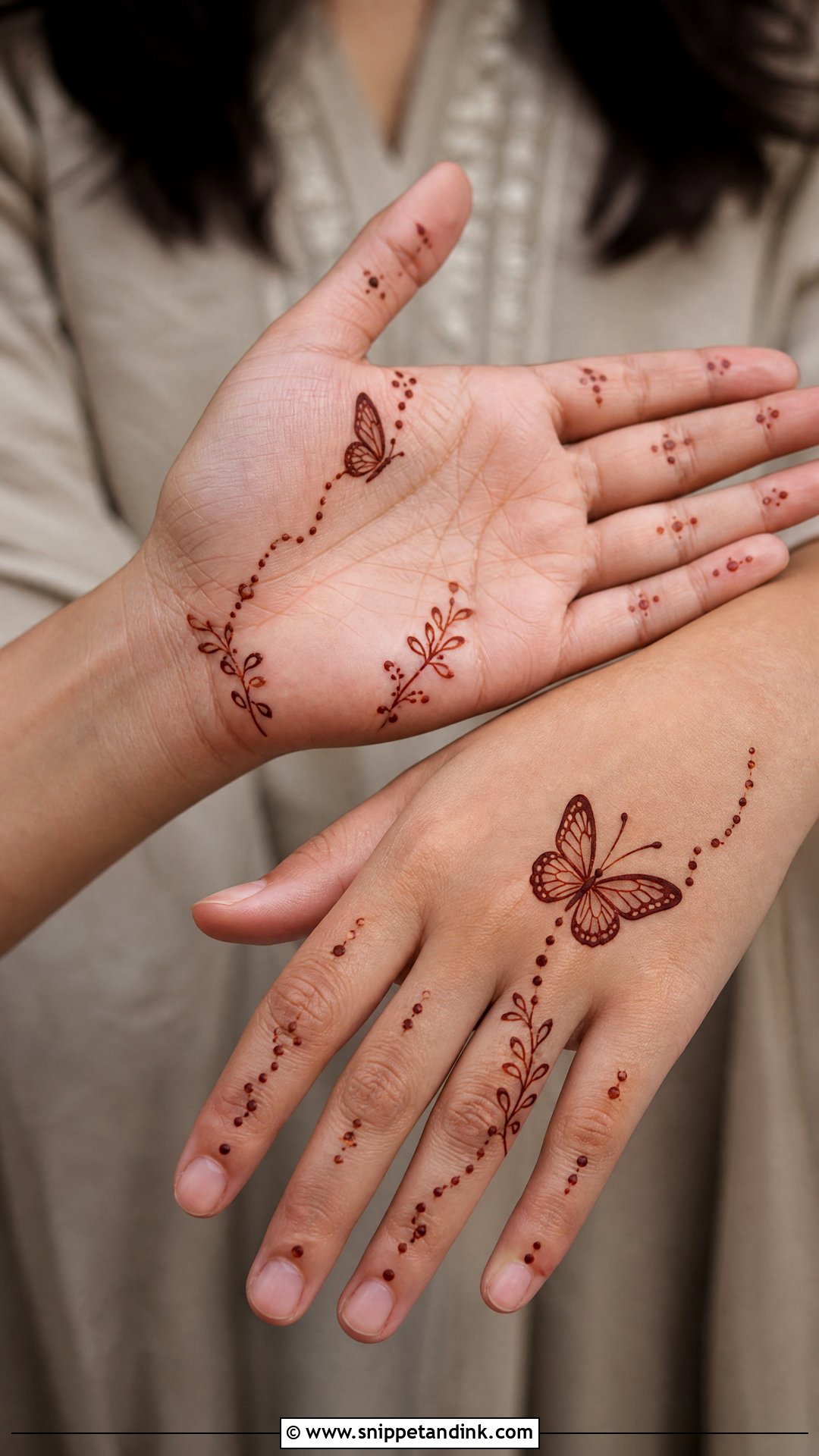Mini Butterfly Mehndi Design - Snippet and Ink - 30 Mini Mehndi Designs