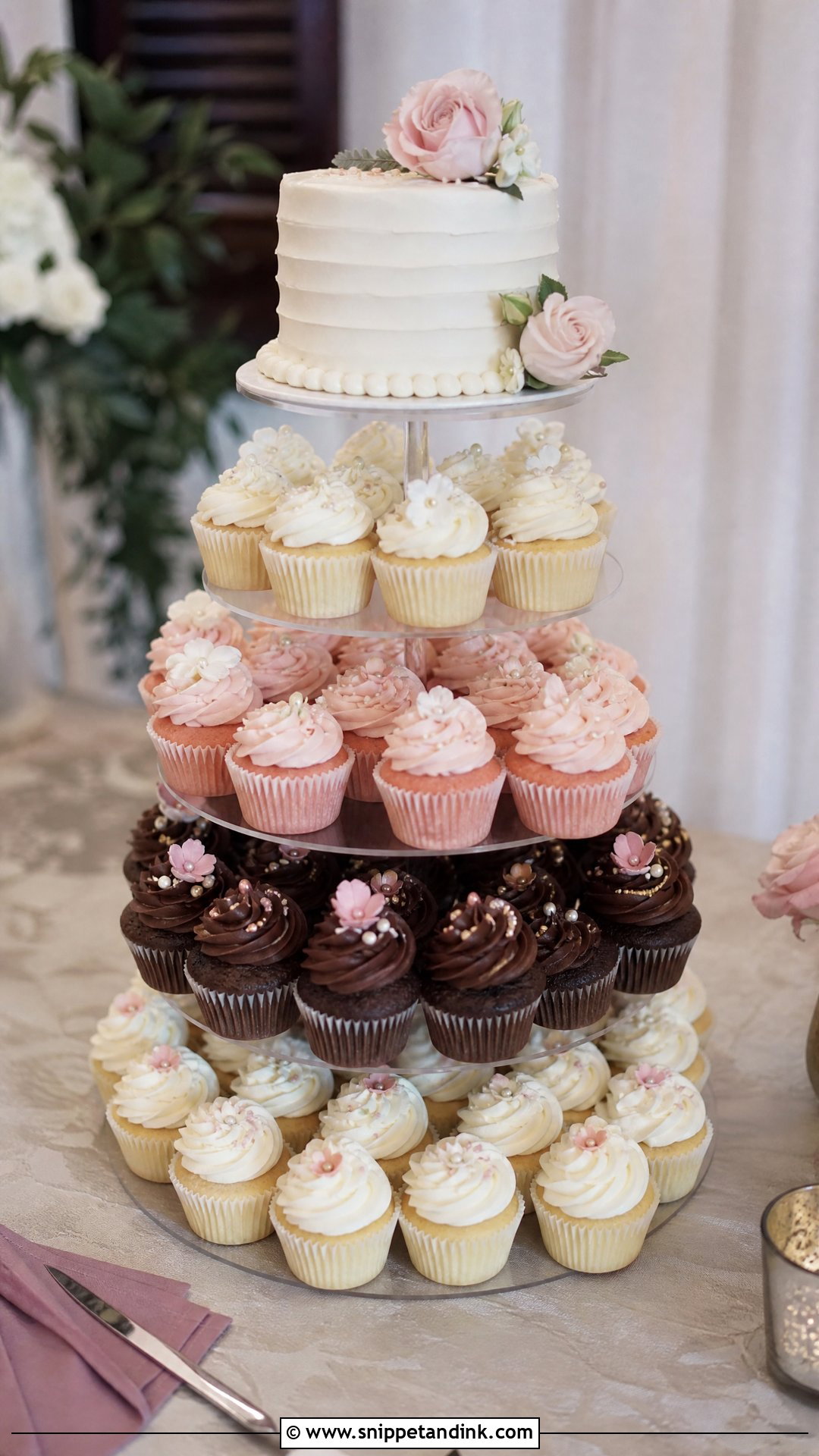 Mini Cupcake Wedding Cake - Snippet and Ink - 20 Mini Wedding Cake Ideas