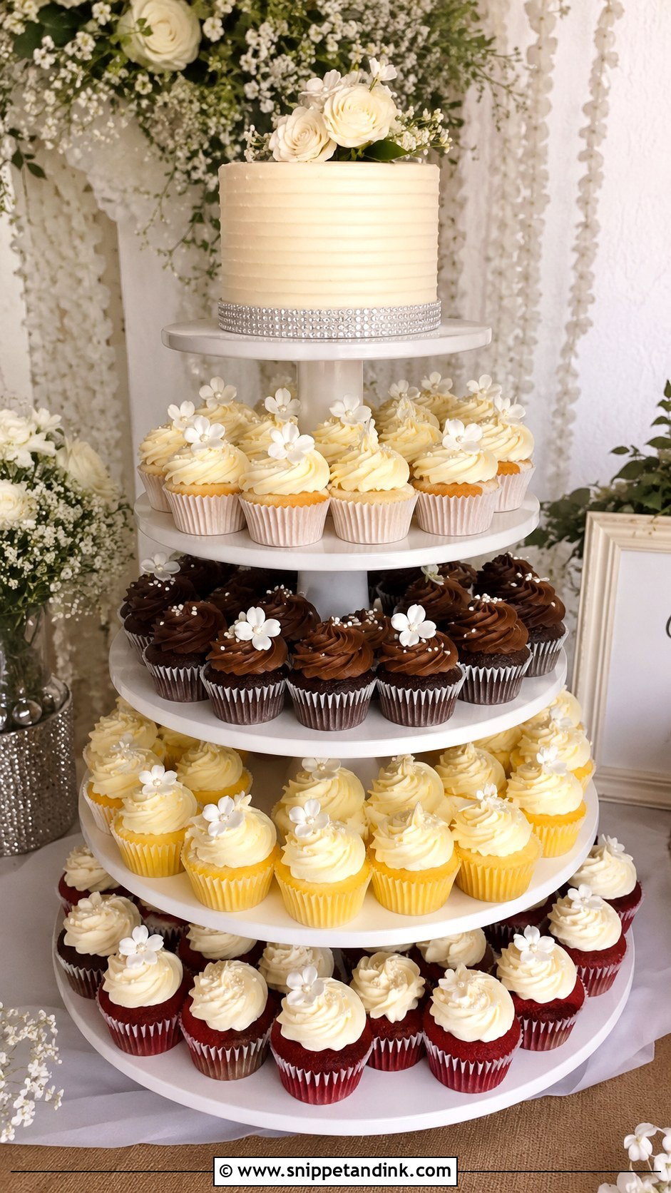 Mini Cupcake Wedding Cake - Snippet and Ink - 20 Cupcake Wedding Cake Ideas