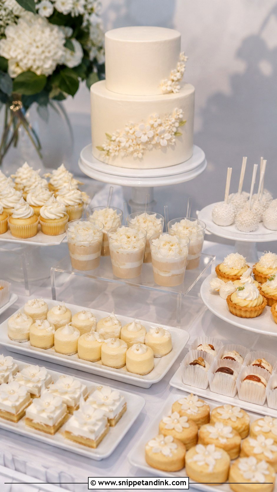 Mini Dessert Wedding Sweet Table - Snippet and Ink - 30 Wedding Sweet Table Ideas