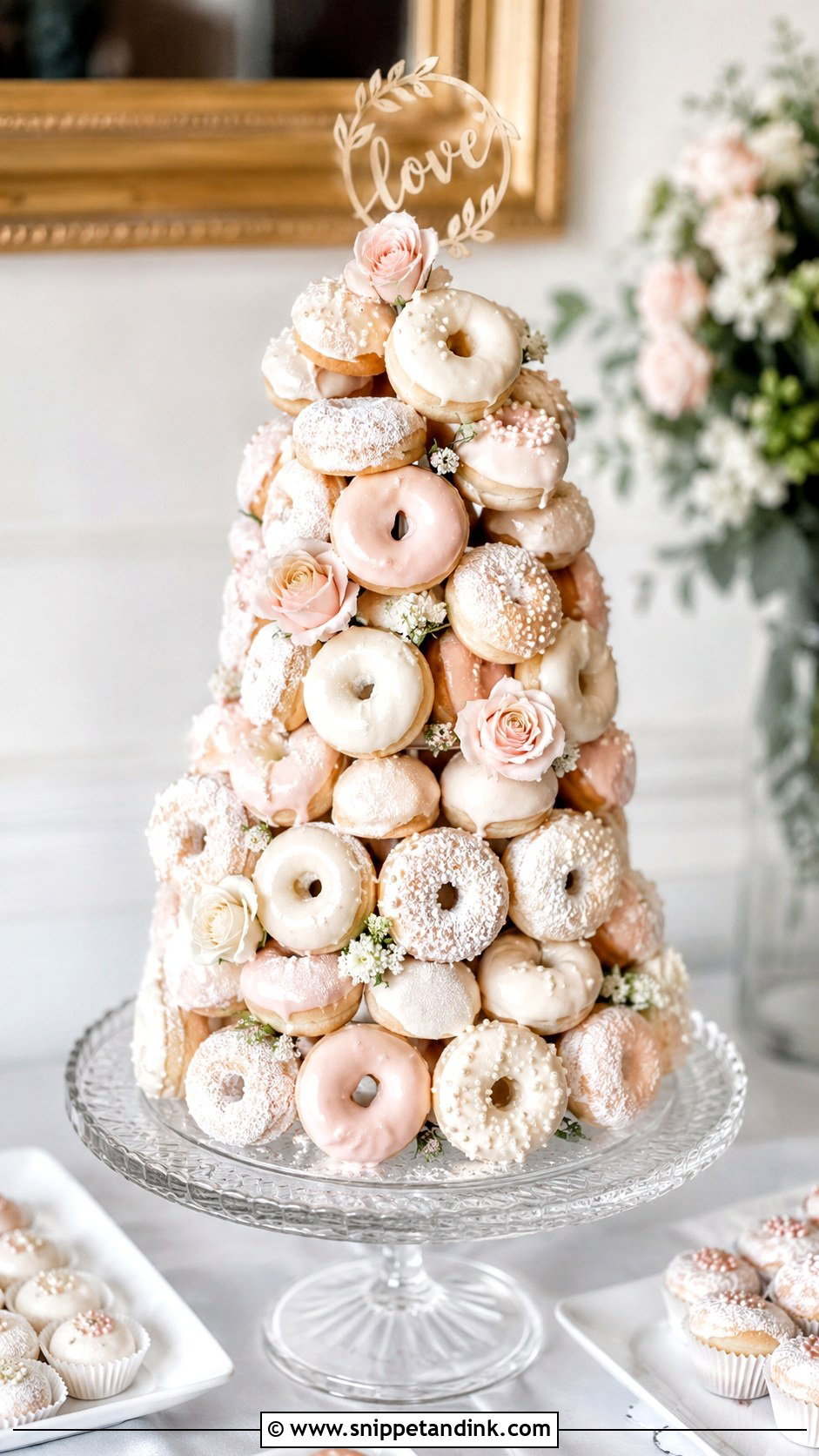 Mini Donut Wedding Cake - Snippet and Ink - 20 Wedding Donut Cake Ideas