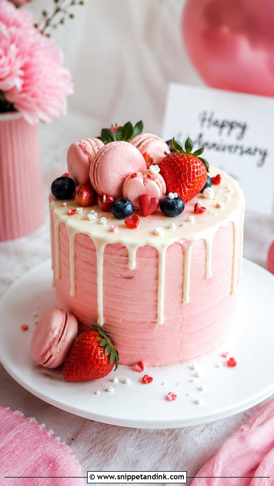 Mini Drip Anniversary Cake - Snippet and Ink - 20 Happy Anniversary Mini Cake Ideas