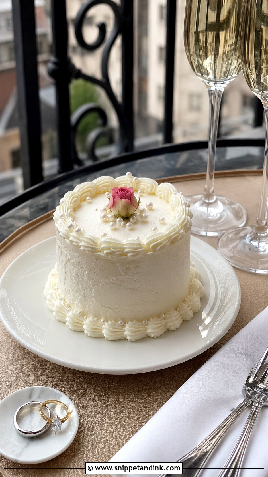 Mini Elopement Wedding Cake - Snippet and Ink - 20 Elopement Wedding Cake Ideas