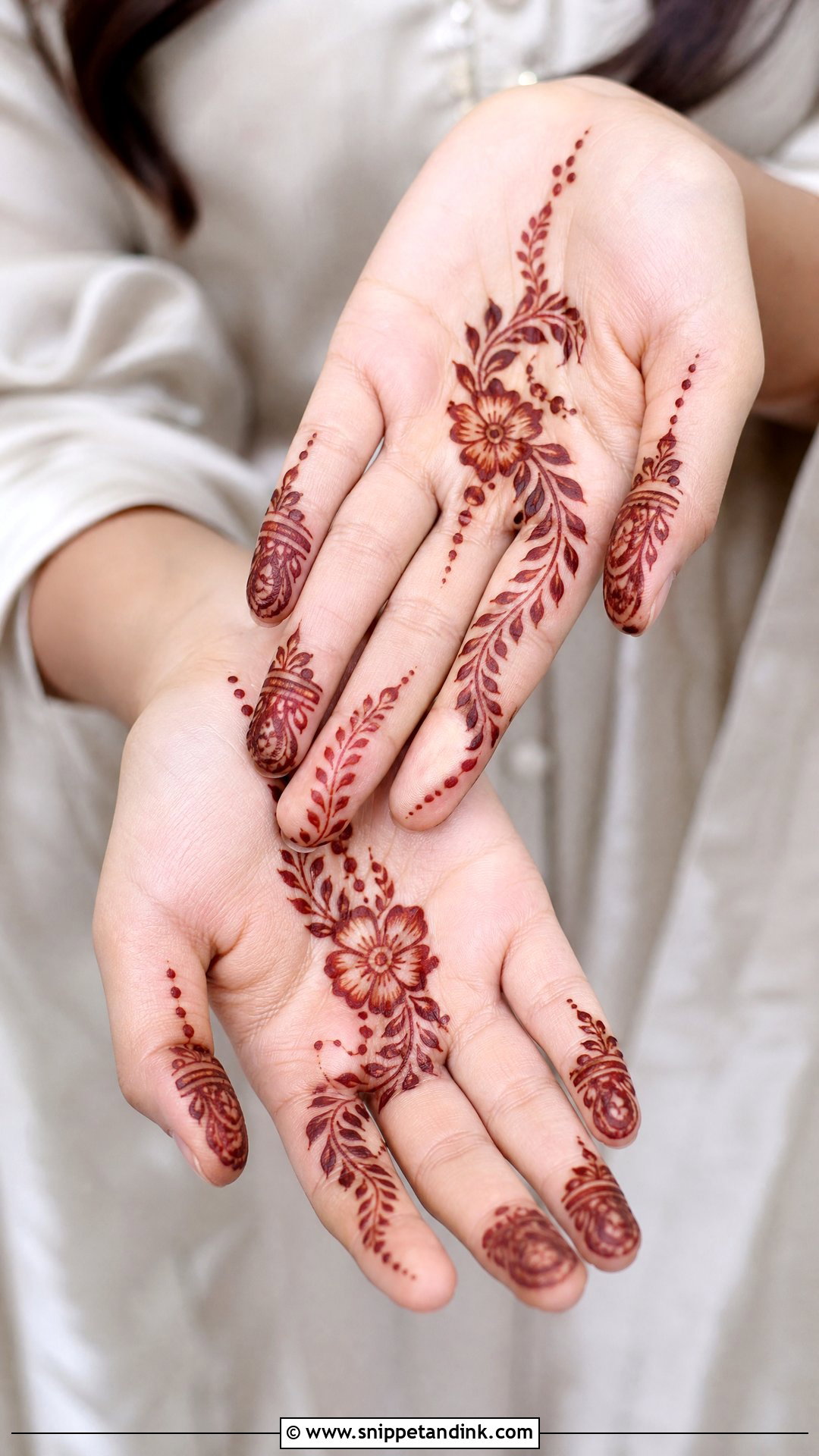 Mini Floral Mehndi Design - Snippet and Ink - 30 Mini Mehndi Designs