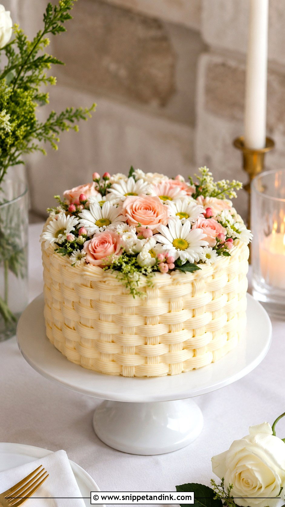 Mini Flower Basket Wedding Cake - Snippet and Ink - 20 Flower Basket Cake Designs for Wedding