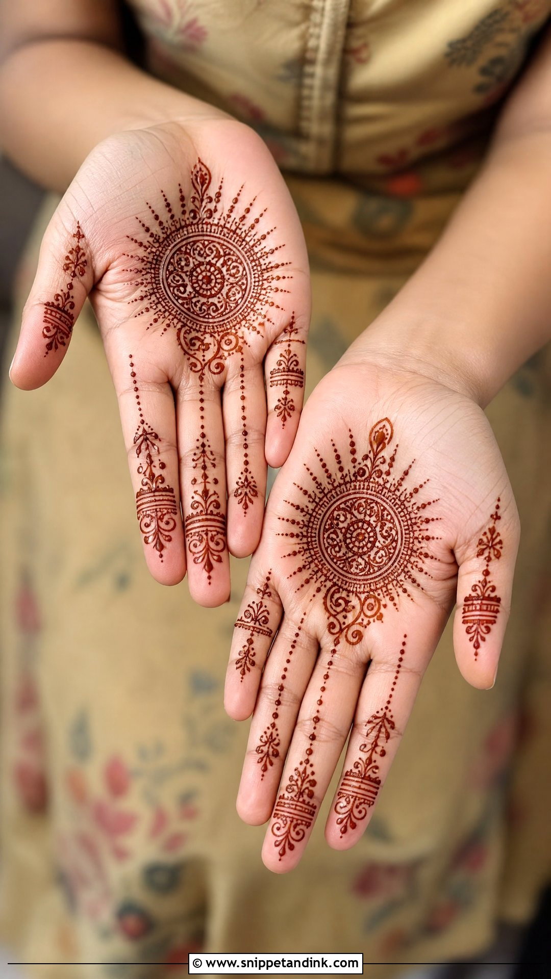Mini Front Hand Mehndi Design - Snippet and Ink - 30 Mini Mehndi Designs