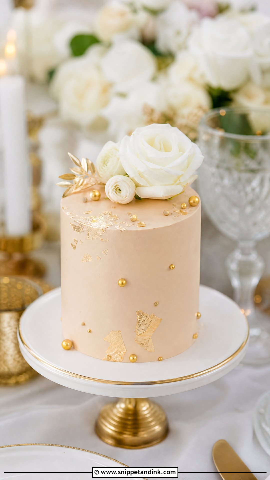 Mini Gold Wedding Cake - Snippet and Ink - 20 Mini Wedding Cake Ideas