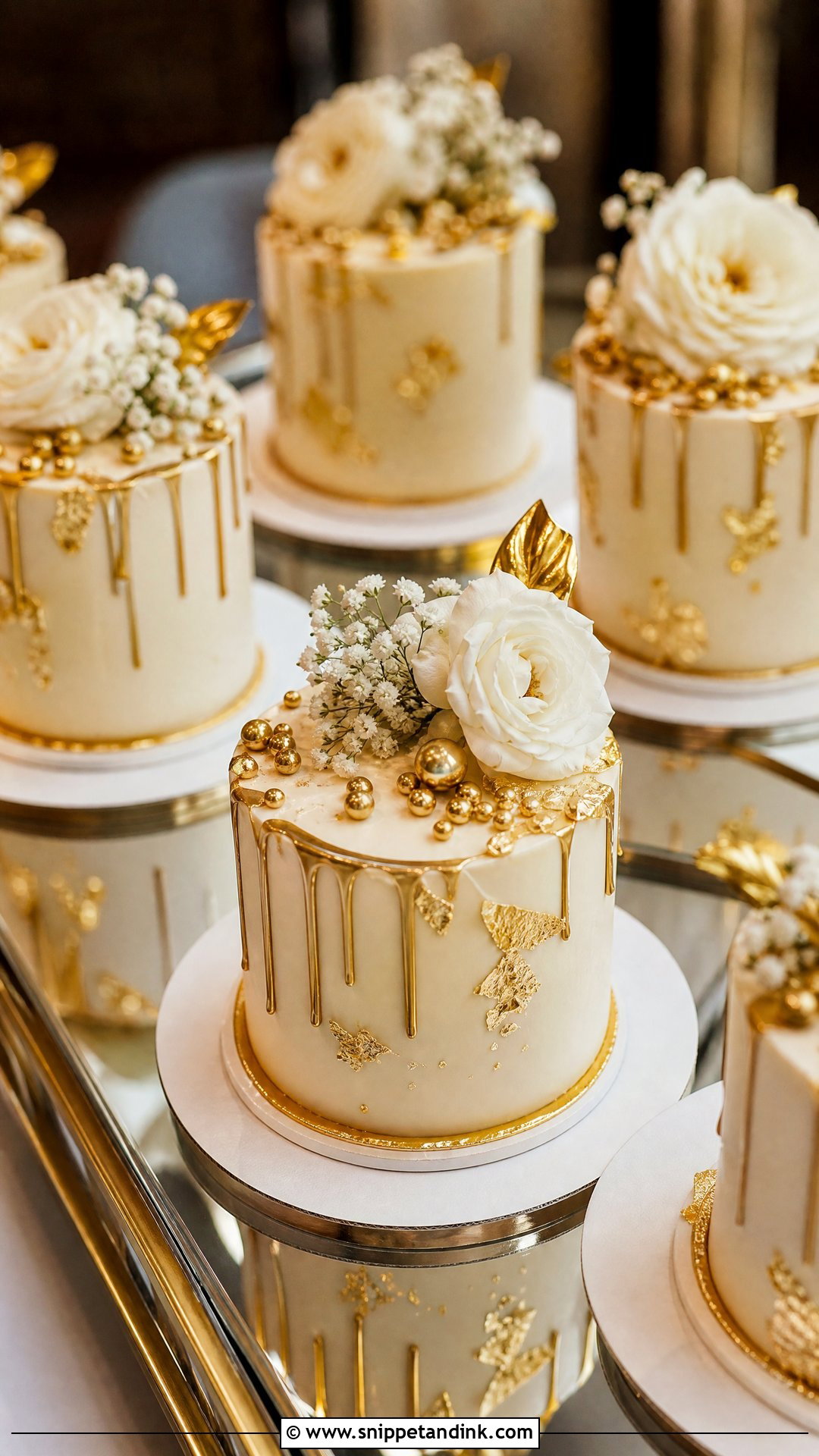 Mini Gold Wedding Cakes - Snippet and Ink - 20 Mini Wedding Cakes