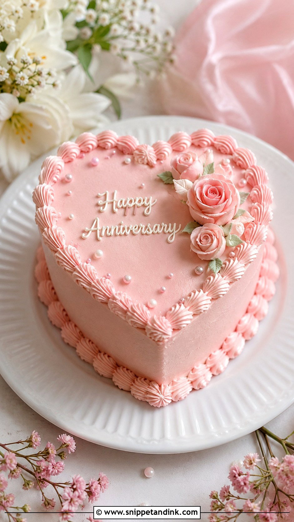 Mini Heart Anniversary Cake - Snippet and Ink - 20 Happy Anniversary Mini Cake Ideas