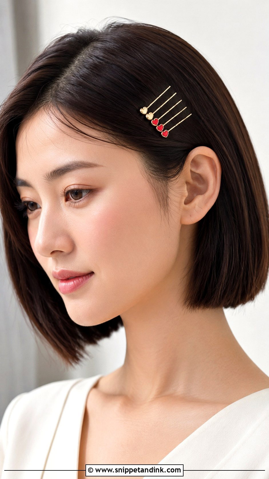 Mini Heart Bobby Pins - Snippet and Ink - 15 Valentines Hair Accessories