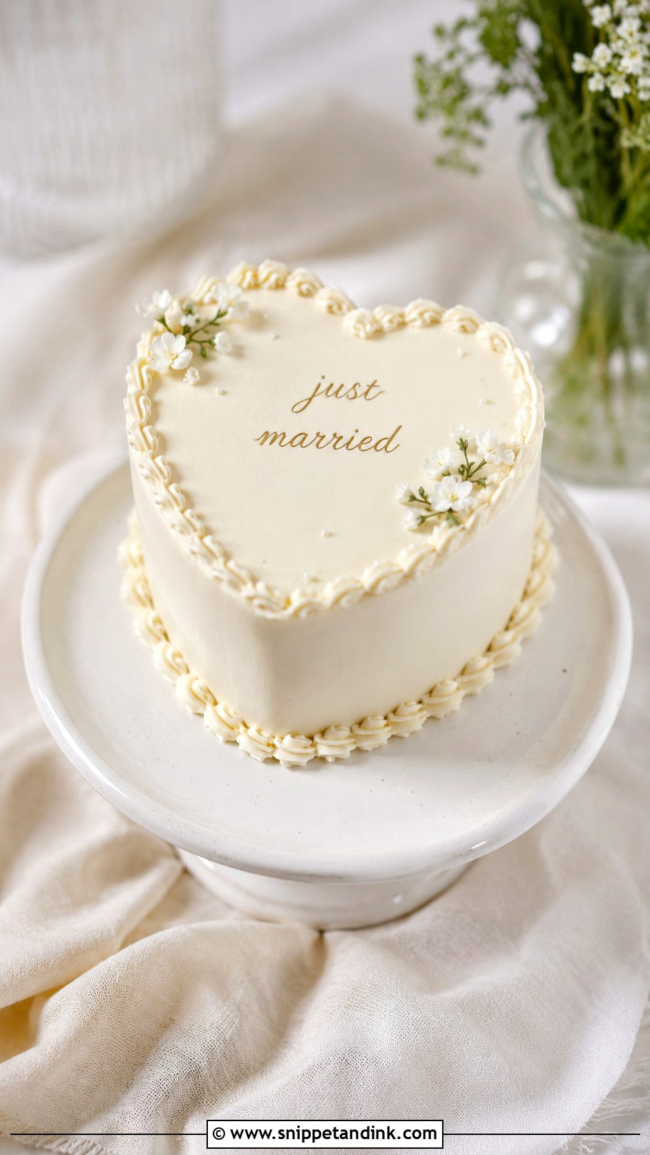 Mini Heart Shaped Wedding Cake - Snippet and Ink - 20 Simple Heart Shaped Wedding Cake Ideas