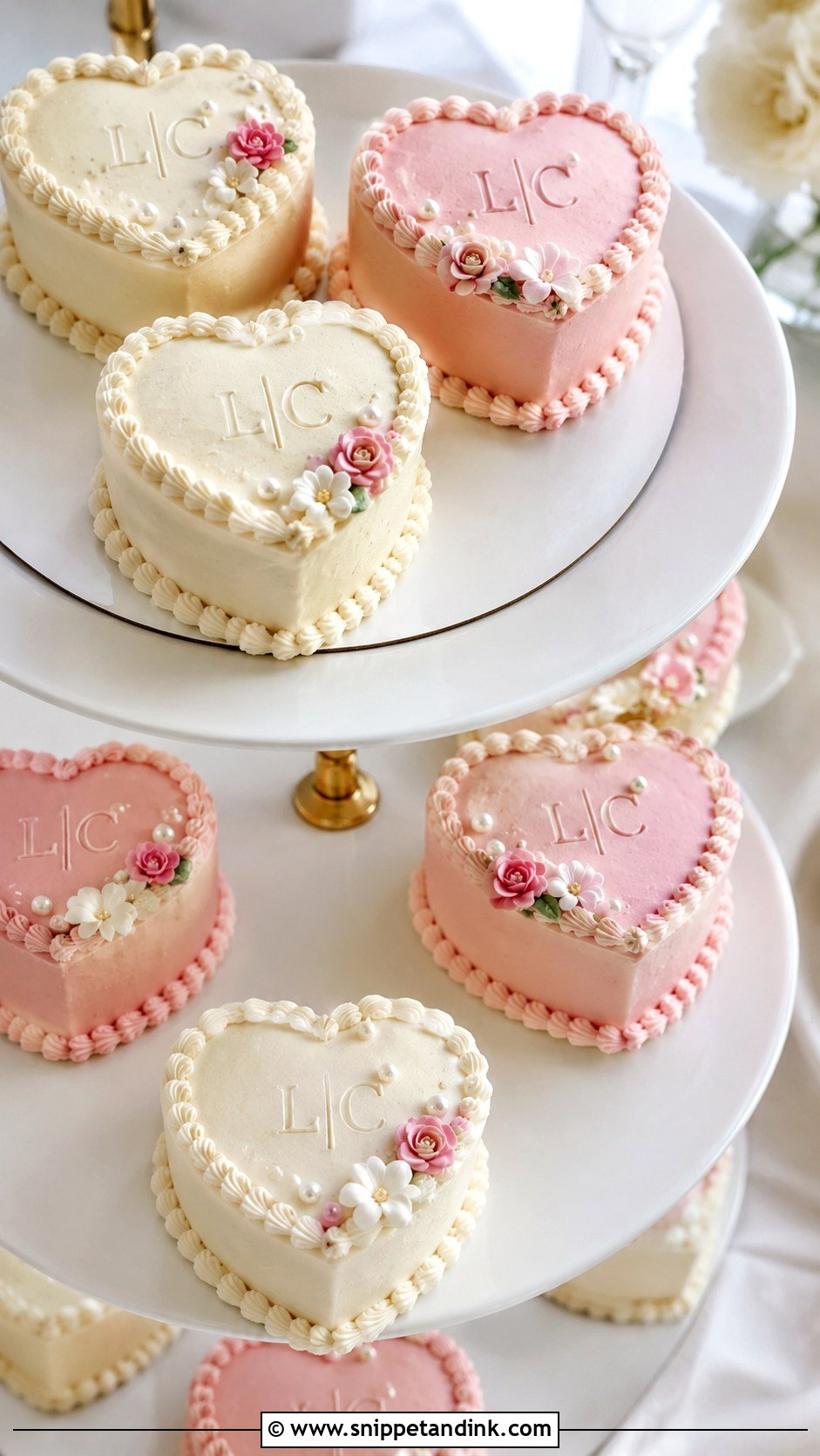 Mini Heart Shaped Wedding Cakes - Snippet and Ink - 20 Heart Shaped Wedding Cakes