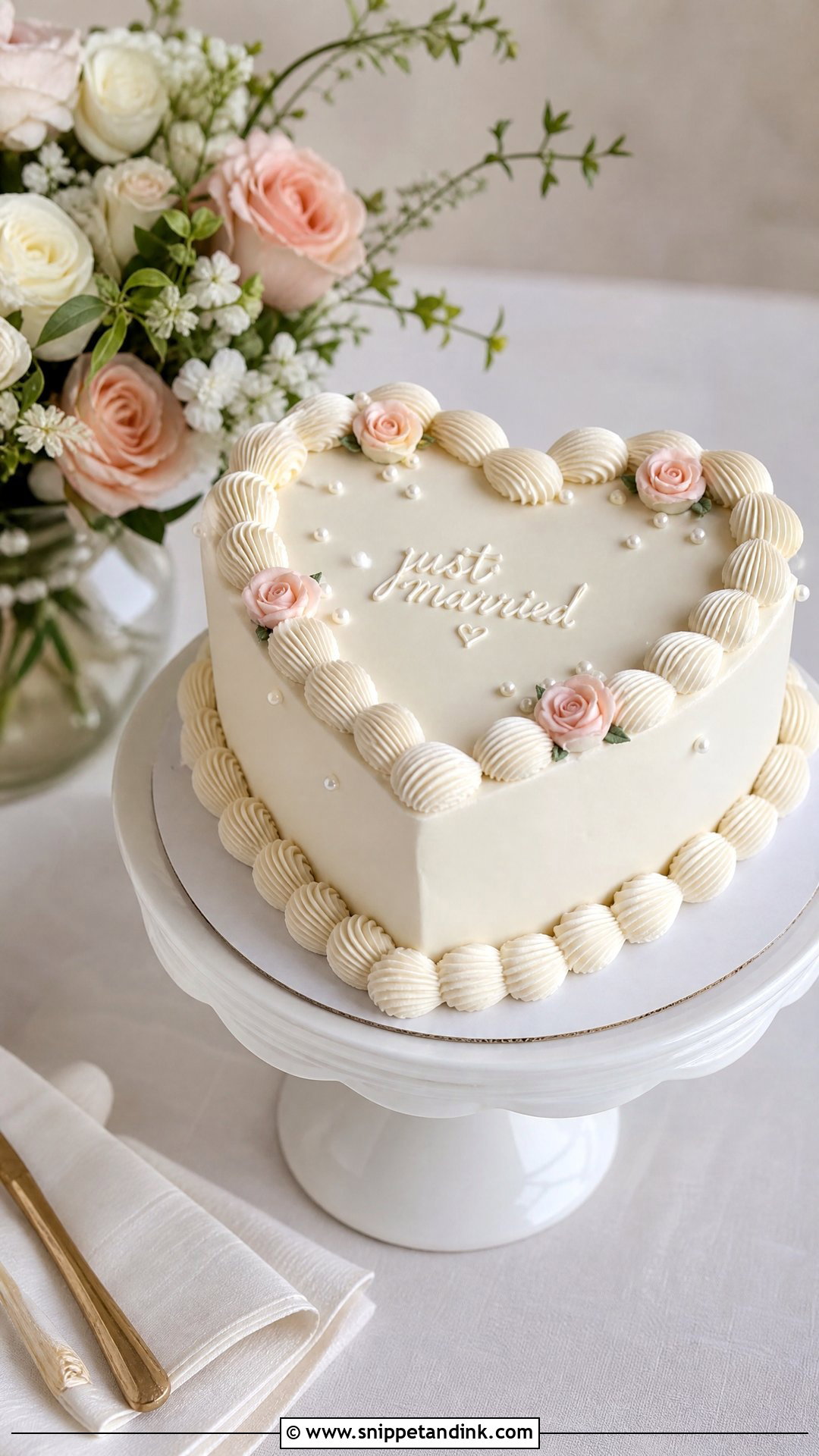 Mini Heart Wedding Cake - Snippet and Ink - 25 Hearts Cake Ideas for Wedding