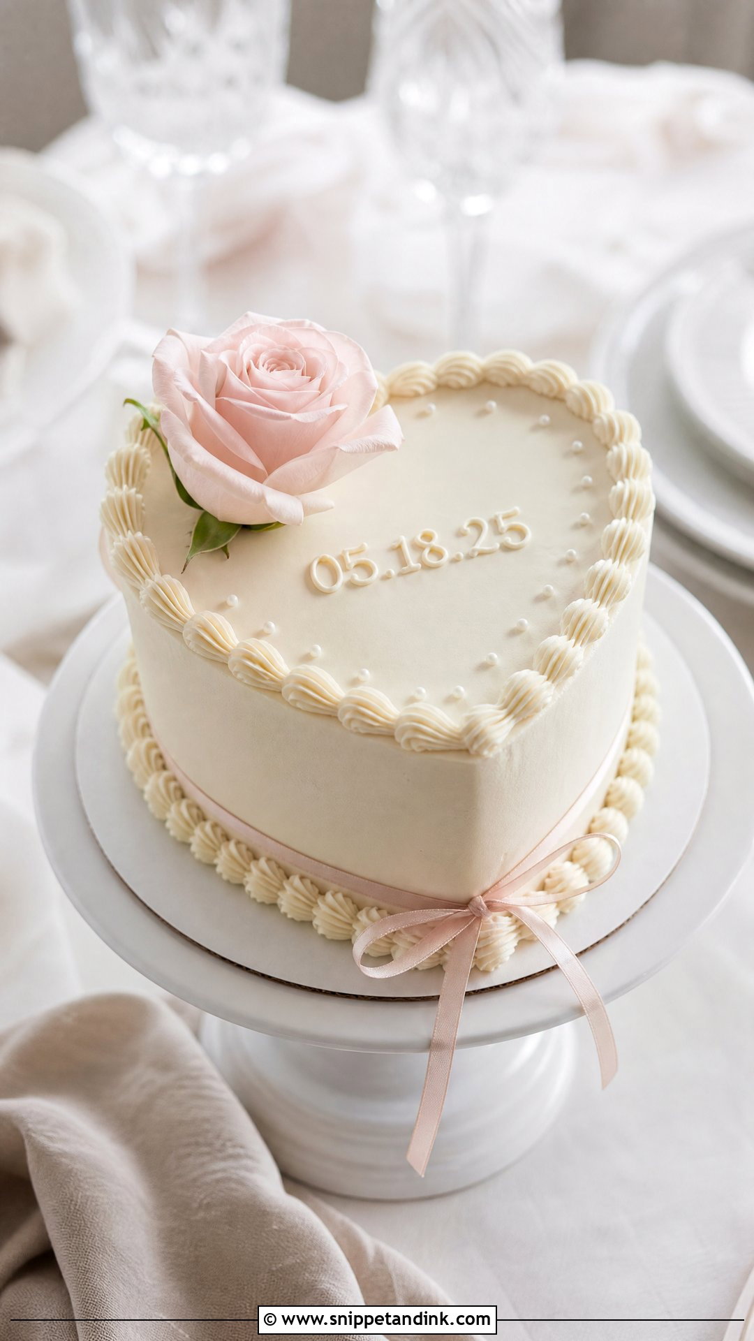 Mini Heart Wedding Cake - Snippet and Ink - 20 Love Heart Cake Ideas for Wedding