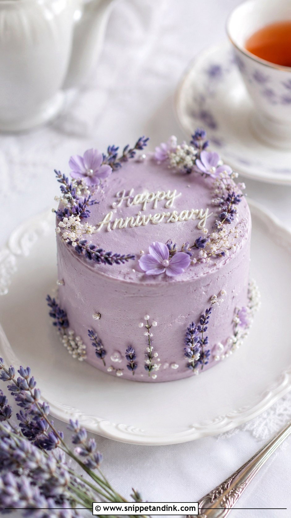 Mini Lavender Anniversary Cake - Snippet and Ink - 20 Happy Anniversary Mini Cake Ideas
