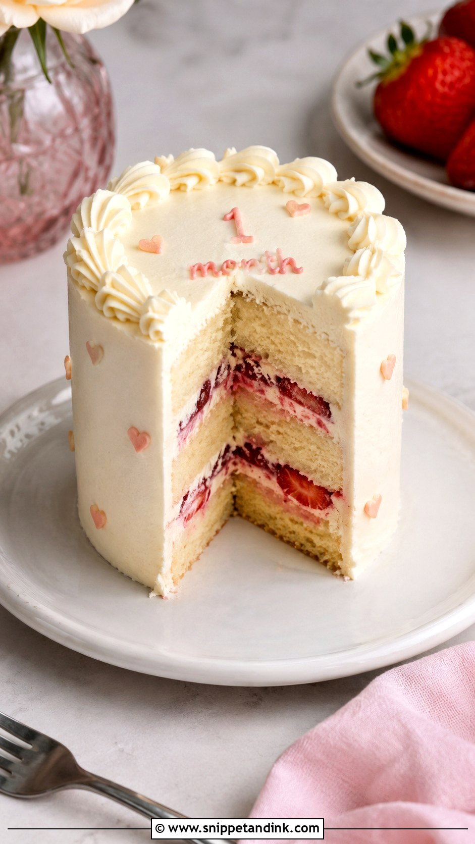 Mini Layer 1 Month Anniversary Cake - Snippet and Ink - 20 1st Month Anniversary Cake Ideas