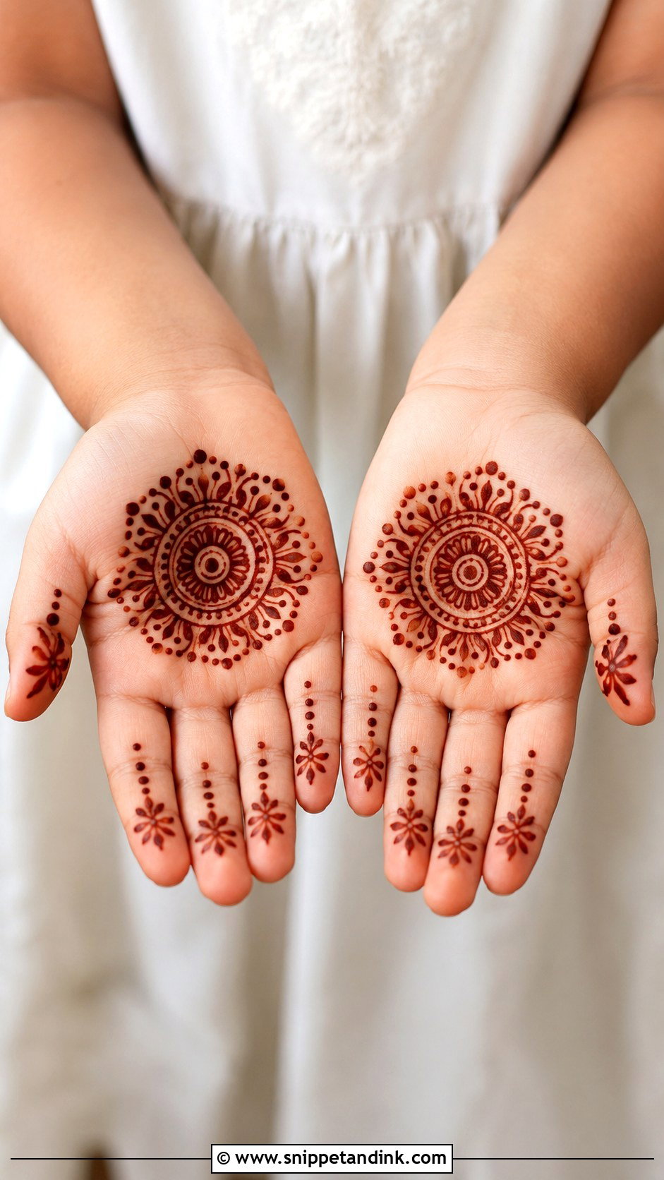 Mini Mandala Mehndi Design For Kids - Snippet and Ink - 30 Cute Mehndi Designs for Kids