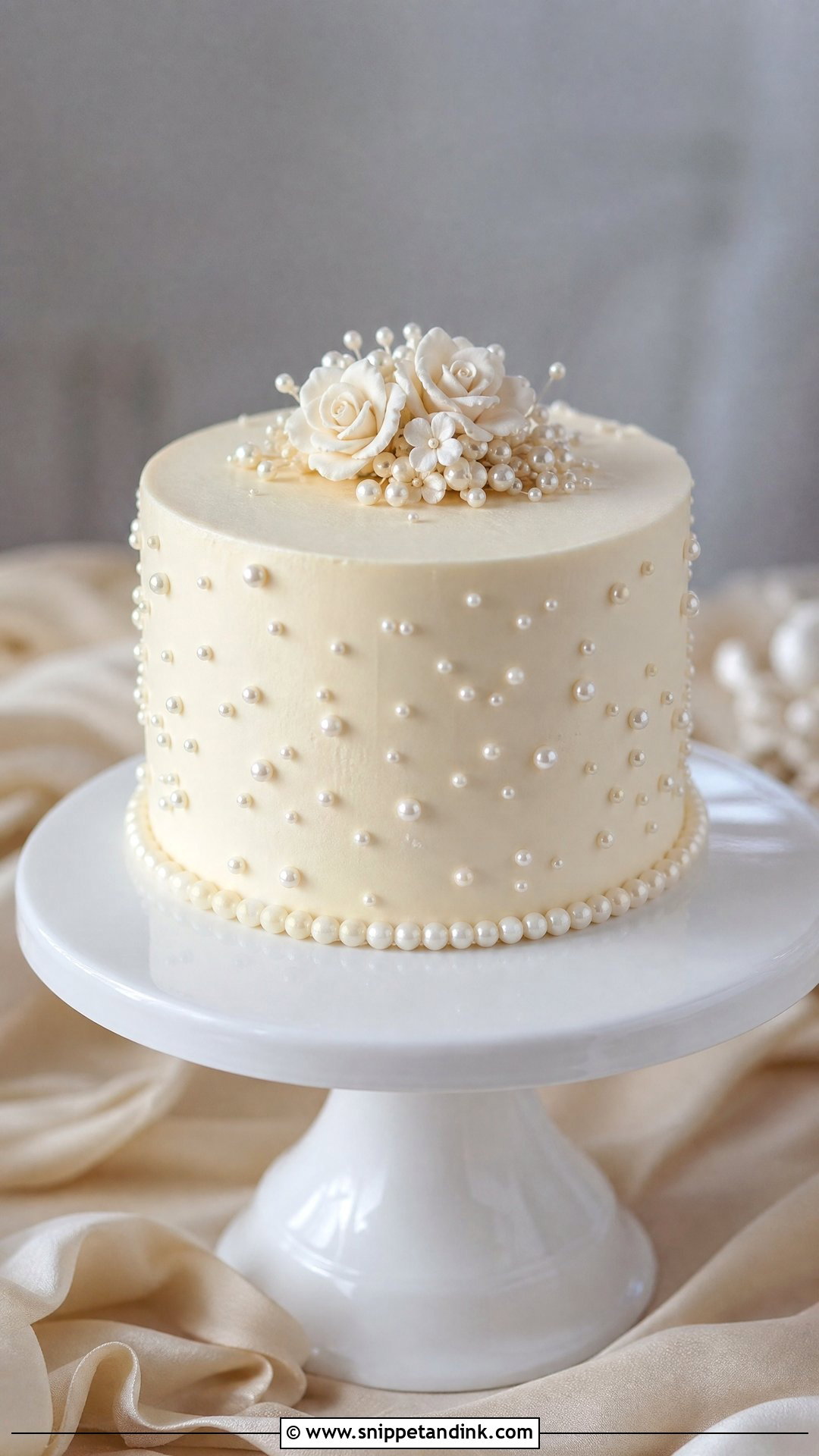 Mini Pearl Wedding Cake - Snippet and Ink - 20 Mini Wedding Cake Ideas