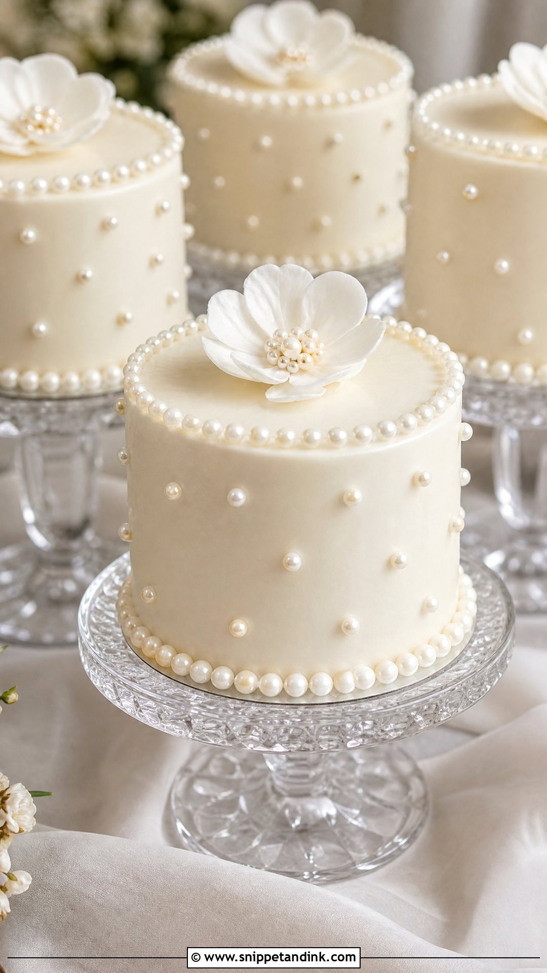 Mini Pearl Wedding Cakes - Snippet and Ink - 20 Mini Wedding Cakes