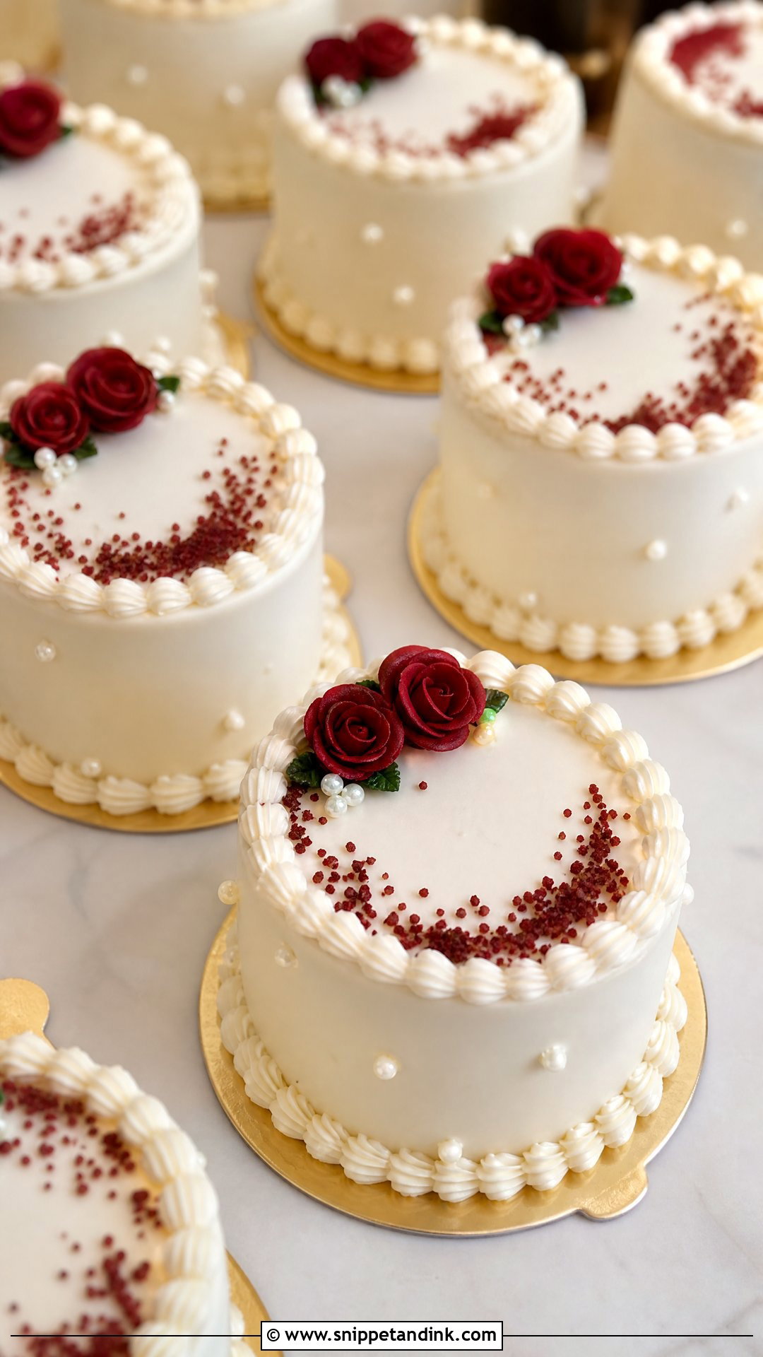 Mini Red Velvet Wedding Cakes - Snippet and Ink - 20 Mini Wedding Cakes