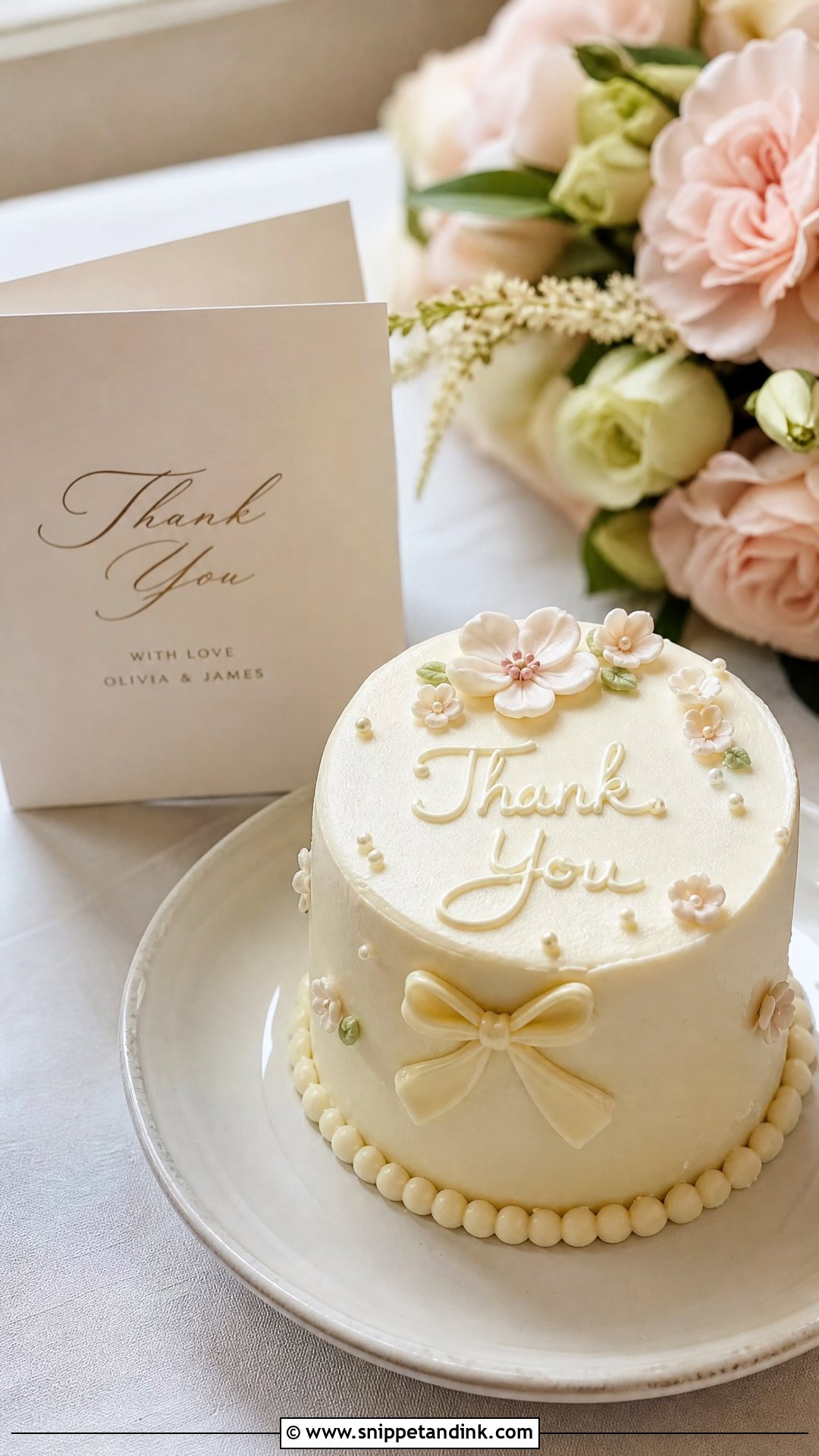 Mini Thank You Wedding Cake - Snippet and Ink - 20 Thank You Cake Design Ideas for Wedding