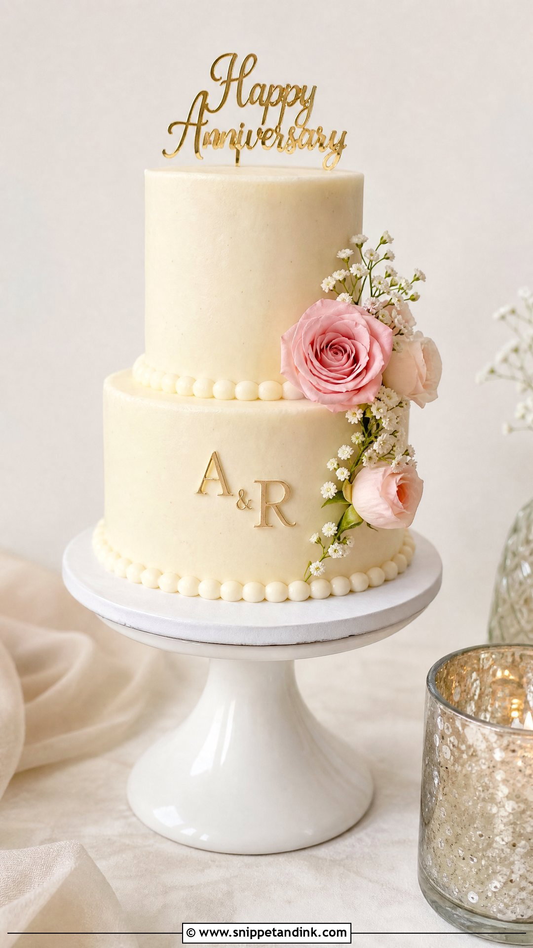 Mini Tiered Anniversary Cake - Snippet and Ink - 30 Cute Anniversary Cake Ideas