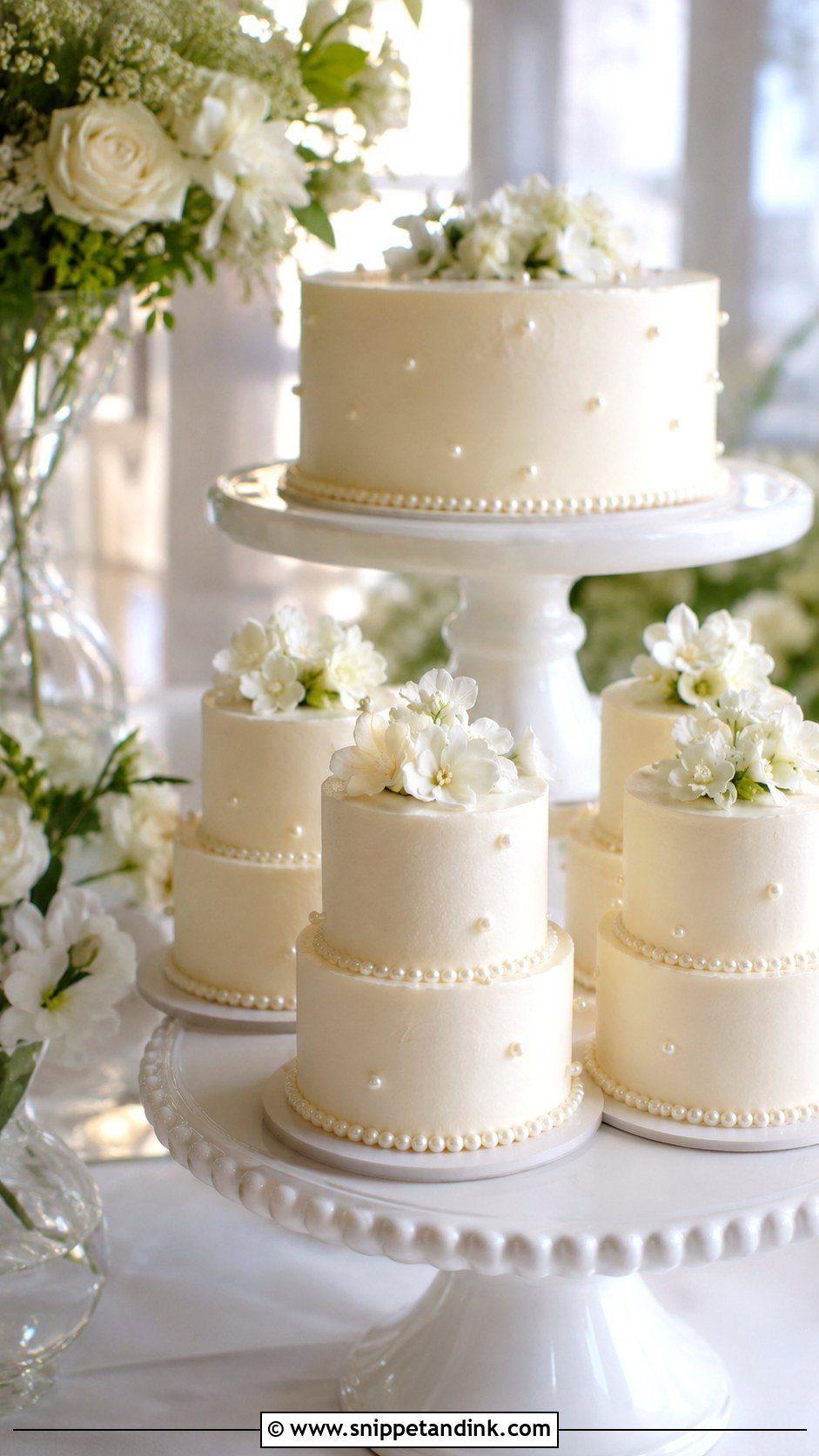 Mini Tiered Wedding Cakes - Snippet and Ink - 25 Wedding Cake with Mini Cakes
