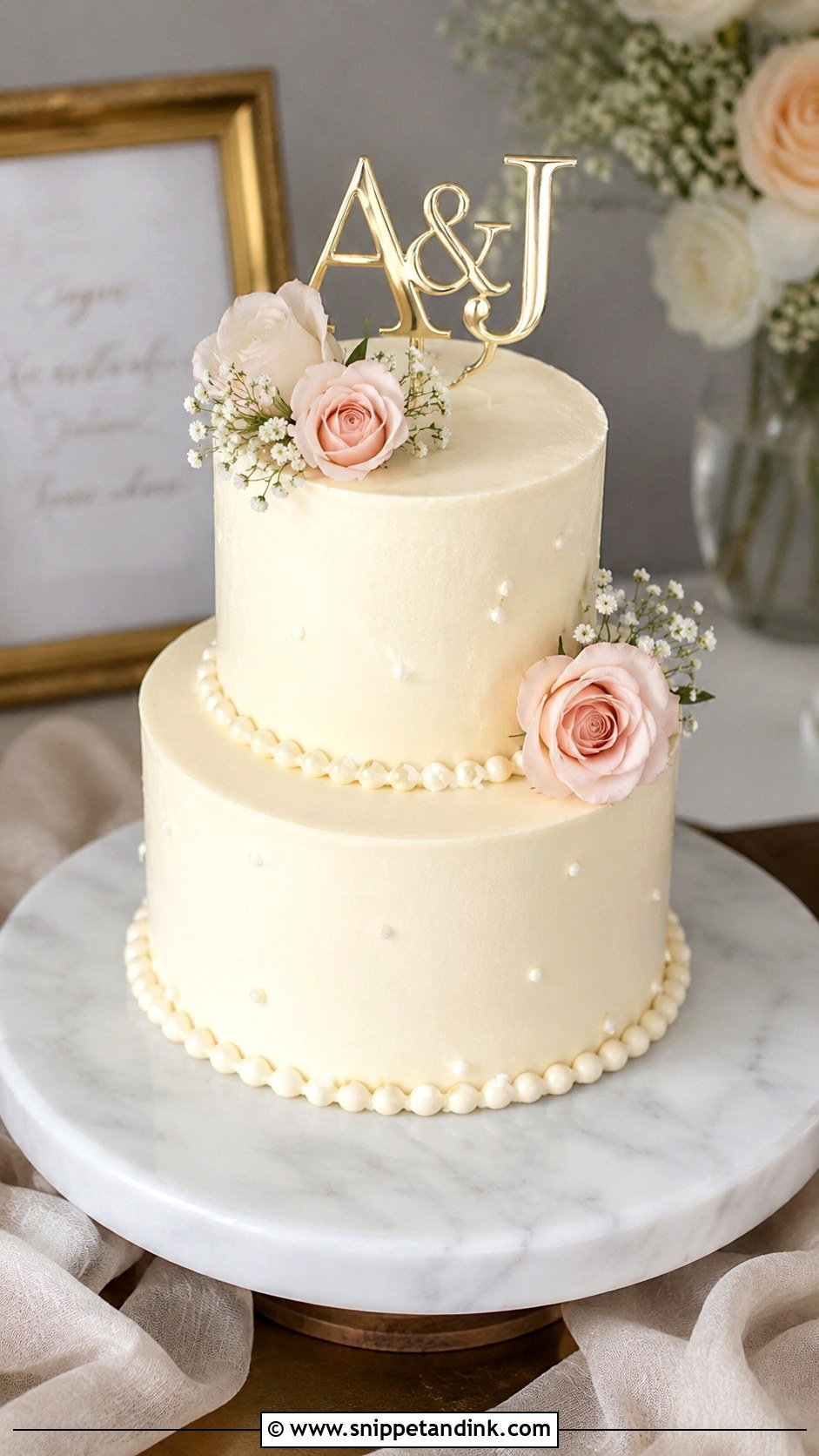 Mini Two Tier Anniversary Cake - Snippet and Ink - 20 Happy Anniversary Mini Cake Ideas