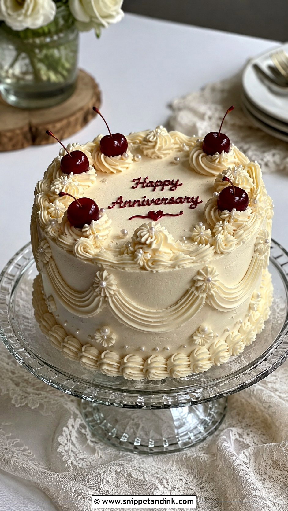 Mini Vintage Anniversary Cake - Snippet and Ink - 20 Happy Anniversary Mini Cake Ideas