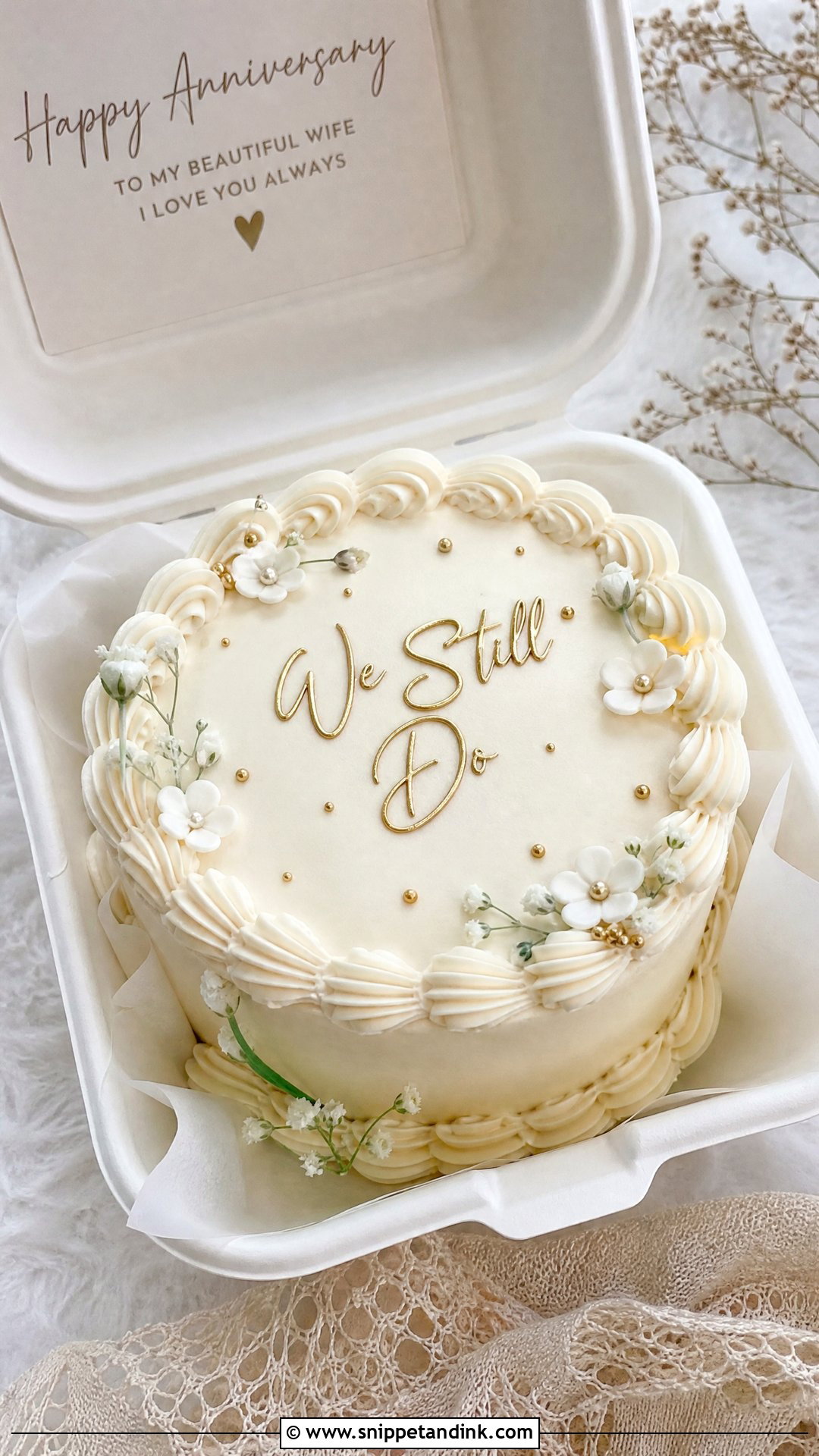 Mini Wedding Cake Bento Cake - Snippet and Ink - 20 Wedding Anniversary Bento Cake Ideas