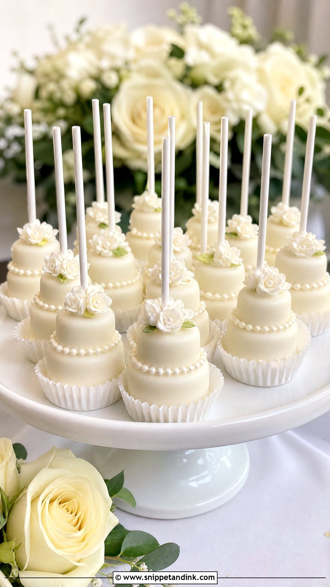 Mini Wedding Cake Cake Pops - Snippet and Ink - 20 Wedding Cake Pops