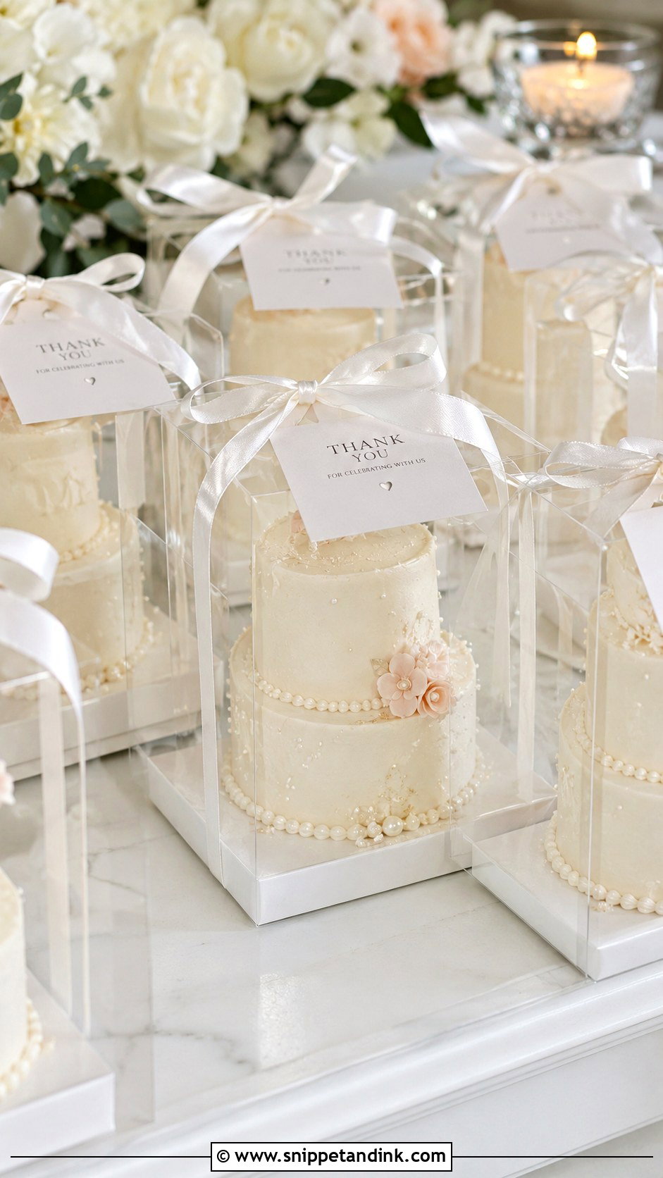 Mini Wedding Cake Favors - Snippet and Ink - 20 Cake Favors for Wedding