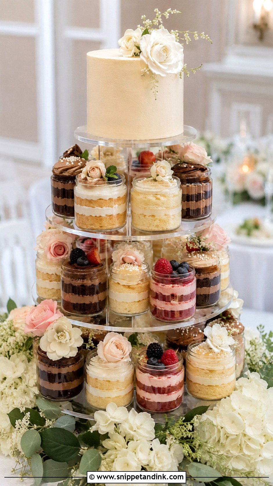 Mini Wedding Cake Jar Tower - Snippet and Ink - 30 Wedding Cake Jars