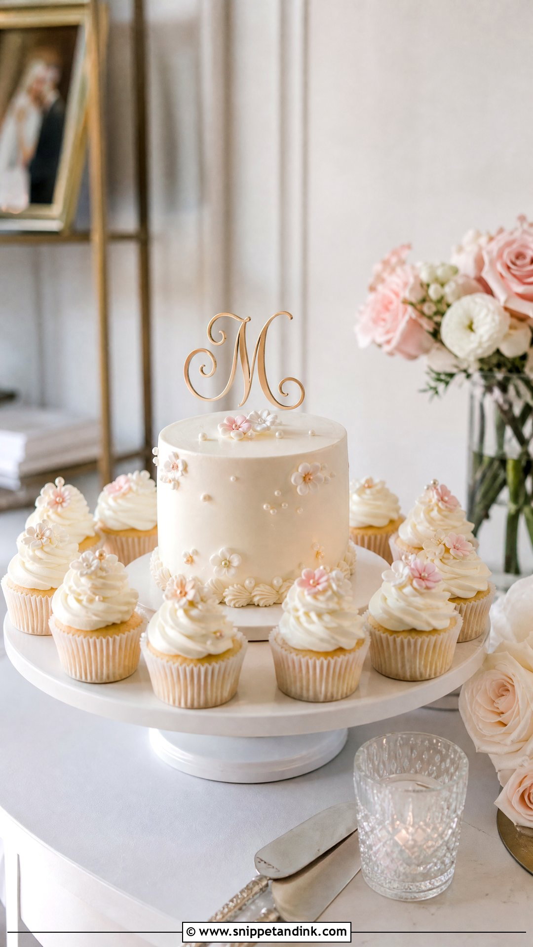 Mini Wedding Cake With Cupcakes - Snippet and Ink - 20 Wedding Cake with Cupcakes