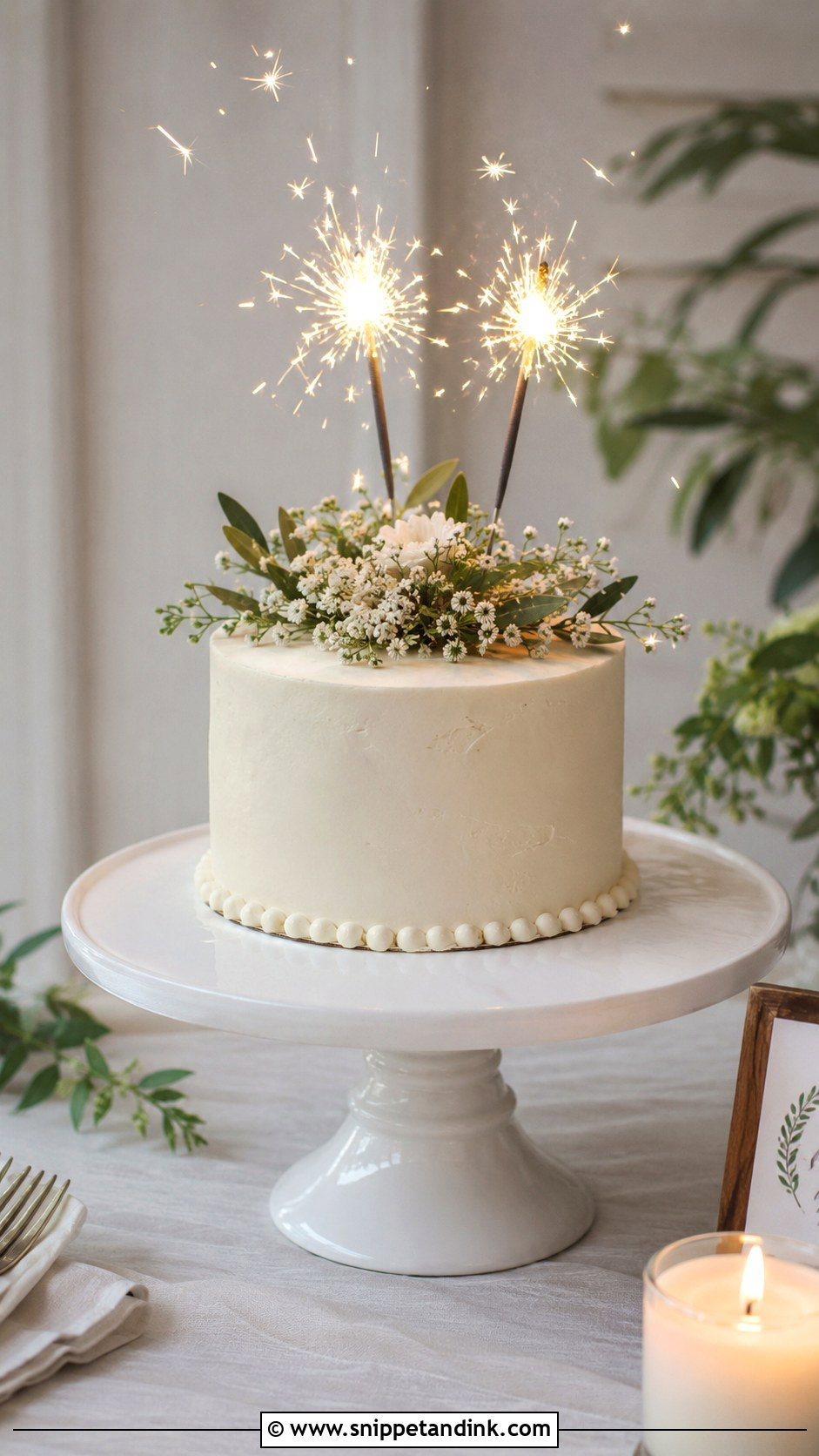 Mini Wedding Cake With Sparklers - Snippet and Ink - 20 Cake Ideas with Sparklers for Wedding