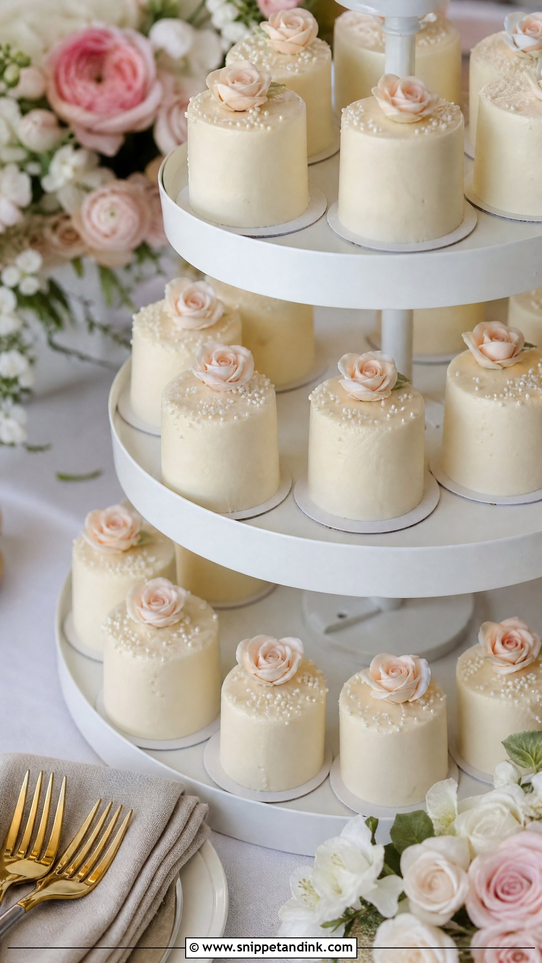 Mini Wedding Cakes - Snippet and Ink - 20 Wedding Dessert Ideas