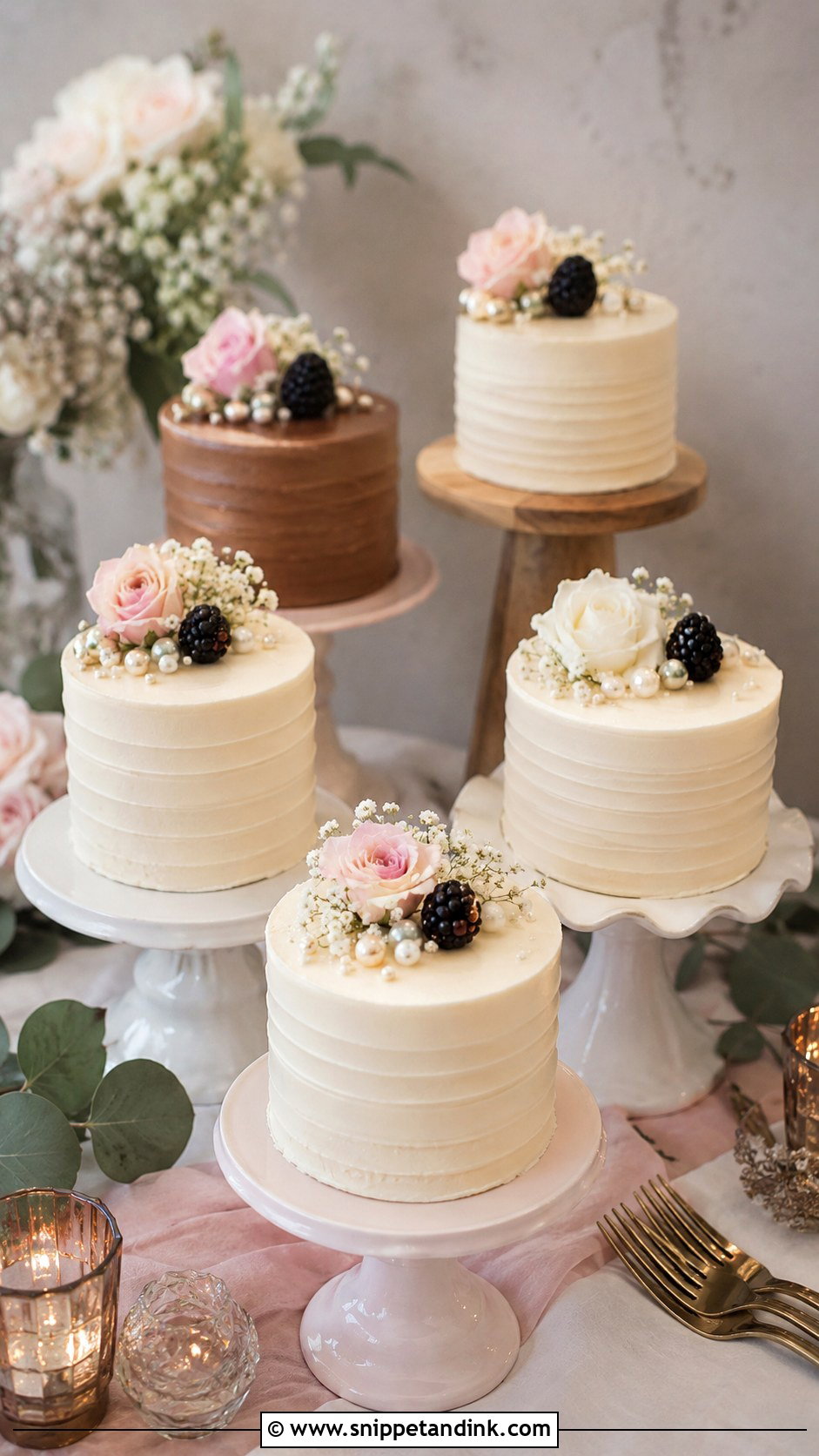 Mini Wedding Cakes - Snippet and Ink - 20 Budget Wedding Cake Ideas