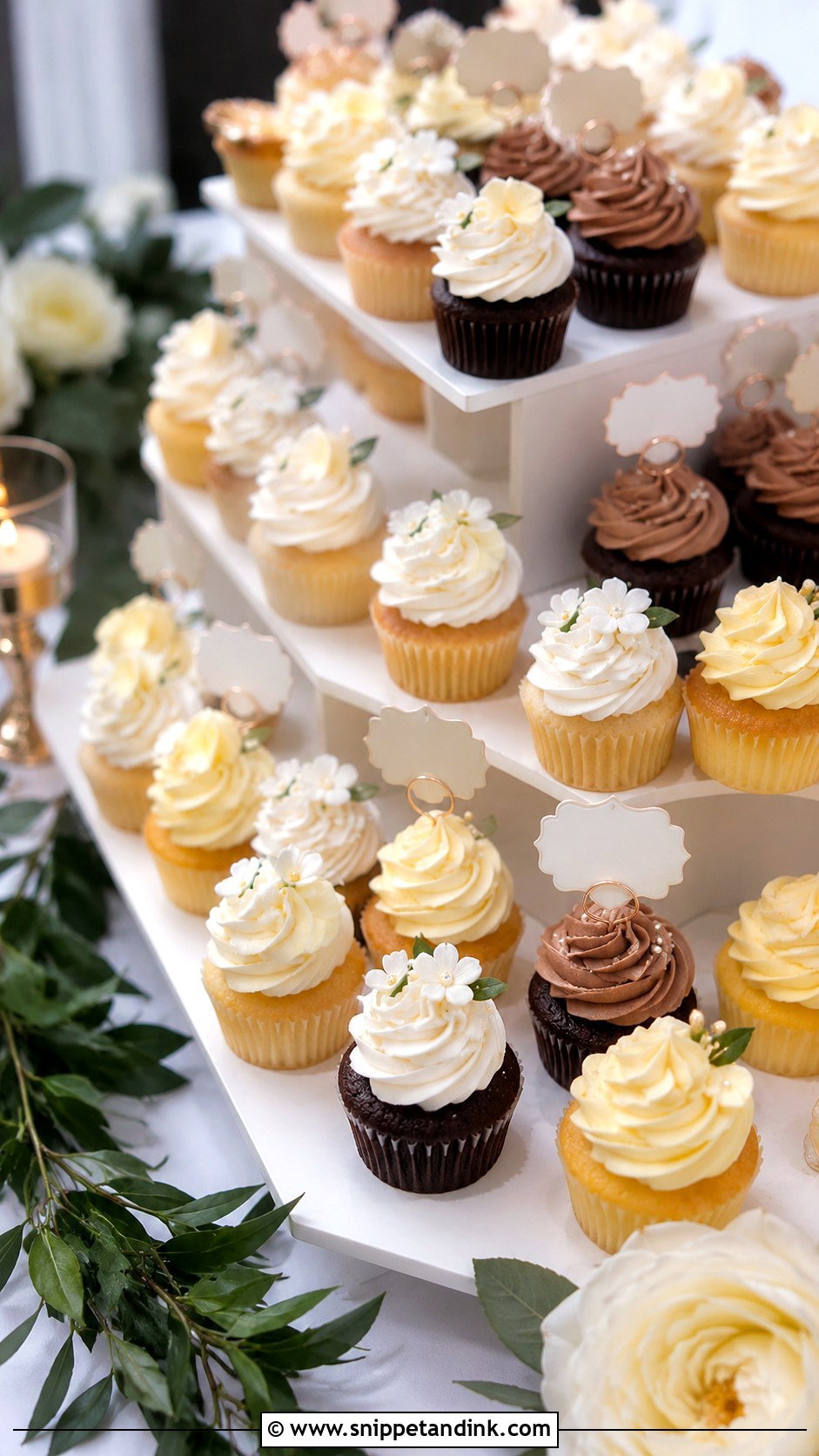 Mini Wedding Cupcake Display - Snippet and Ink - 20 Wedding Cake Cupcakes Display Ideas