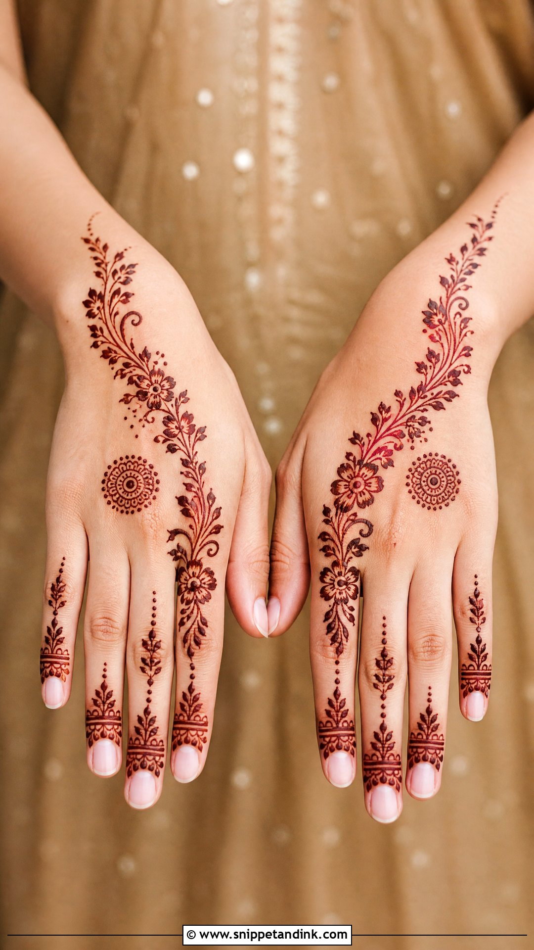 Mini Wedding Guest Mehndi Design - Snippet and Ink - 30 Mini Mehndi Designs
